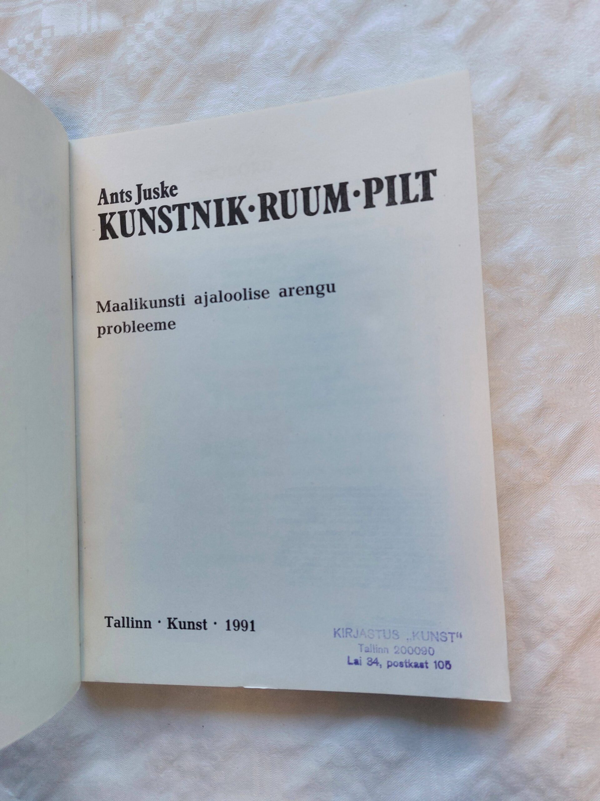 Kunstnik Ruum Pilt. Ants Juske. 1991 - Image 2