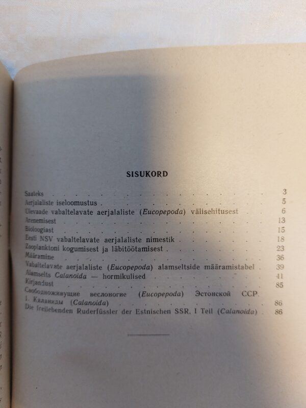 Eesti NSV vabaltelavad aerjalalised (Eucopepoda) I. Hormikulised (Calanoida). A. Mäemets, I. Veldre. 1956 - Image 3