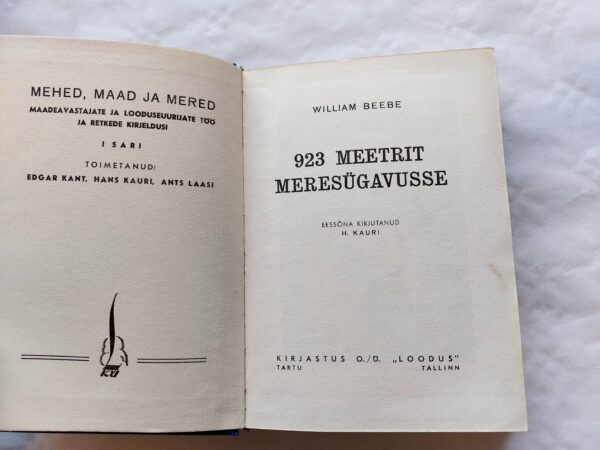 923 meetrit meresügavusse. William Beebe. 1939