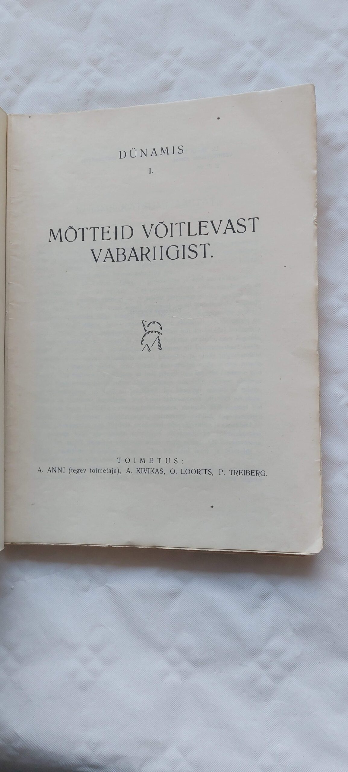 Dünamis I. Mõtteid võitlevast vabariigist. 1928 - Image 2
