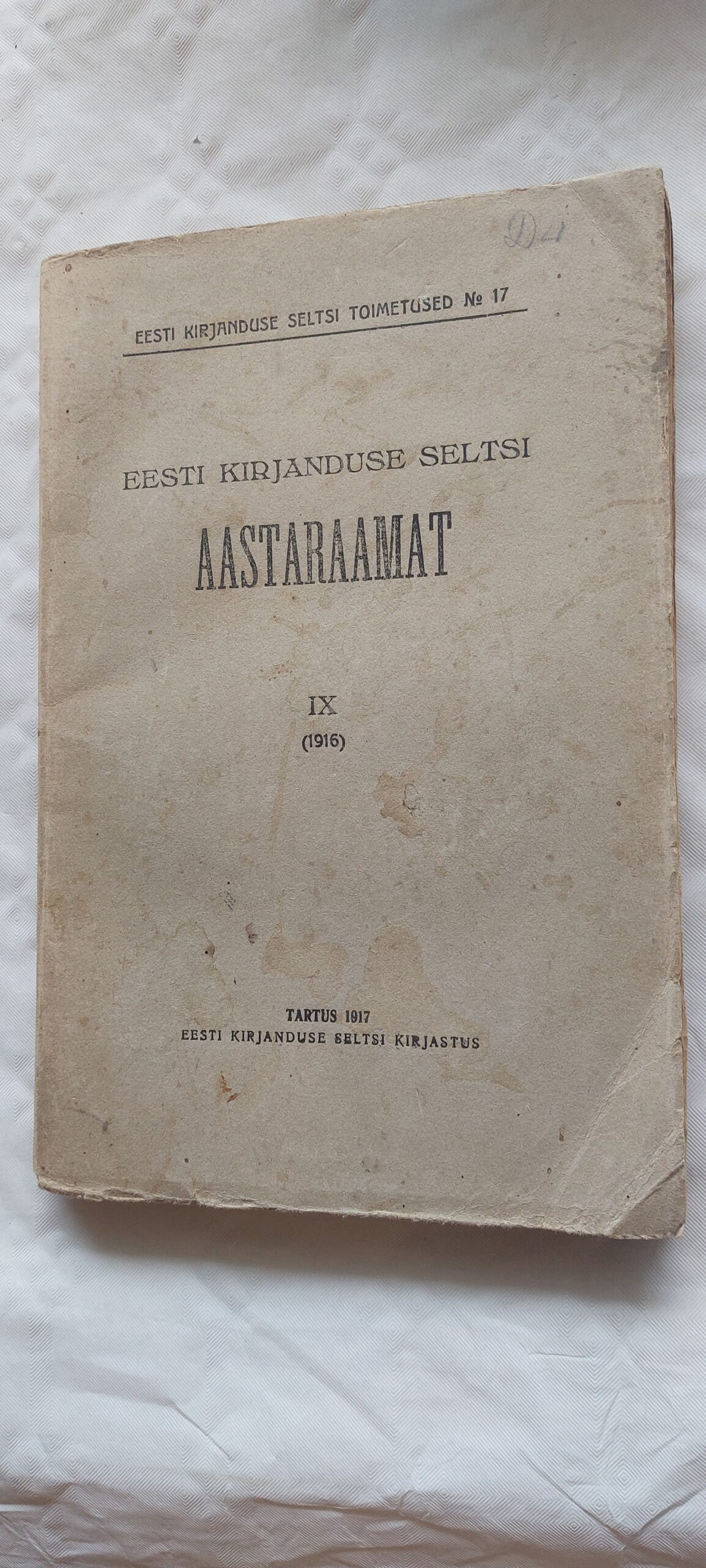 Eesti kirjanduse seltsi aastaraamat IX (1916).