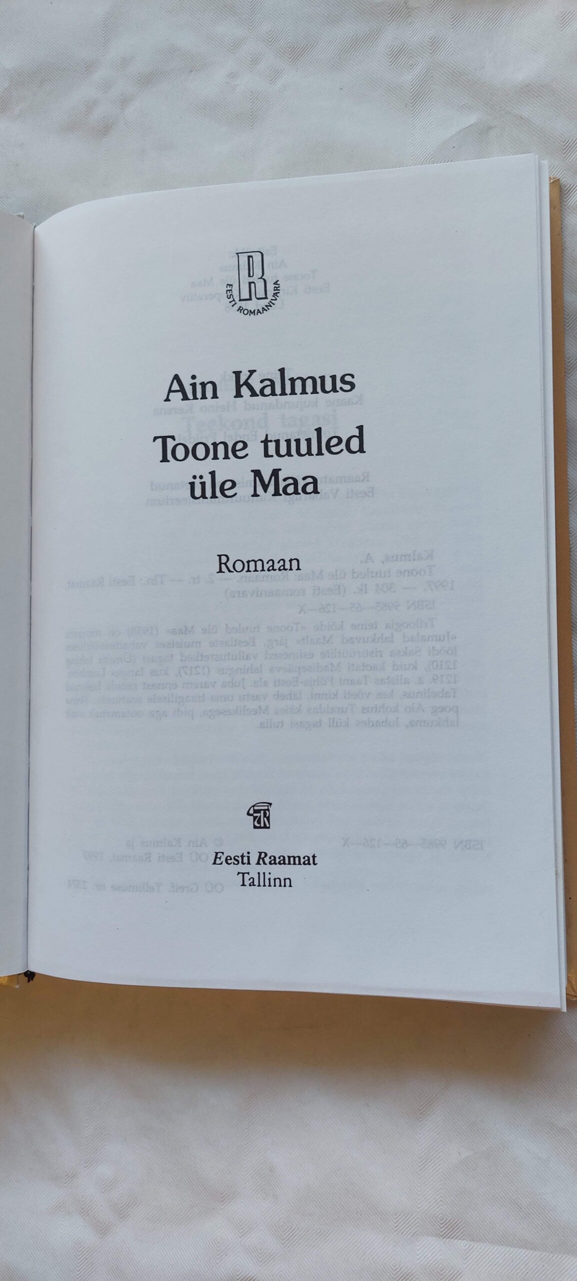 Toone tuuled üle maa. Ain Kalmus. 1997 - Image 2