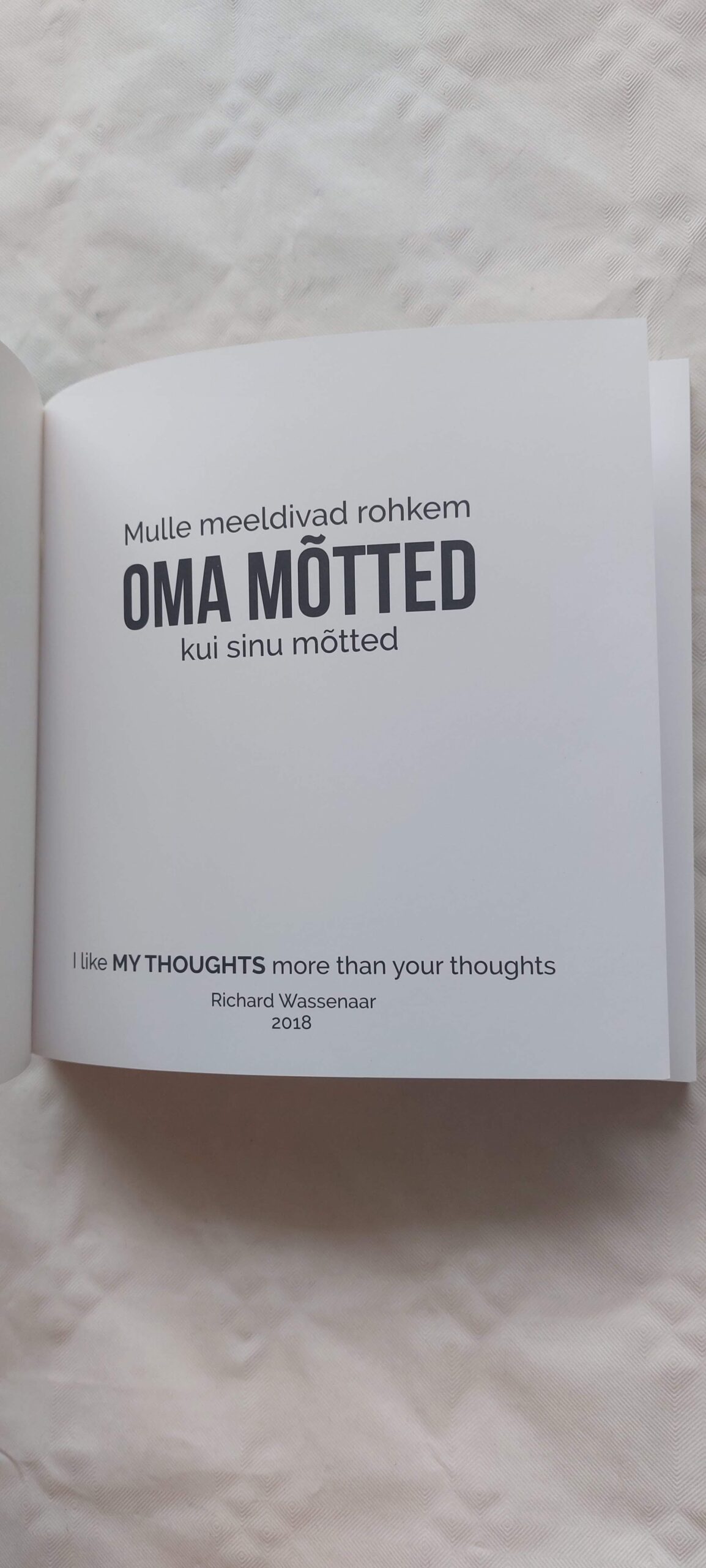 Mulle meeldivad rohkem oma mõtted kui sinu mõtted. Richard Wassenaar. - Image 2