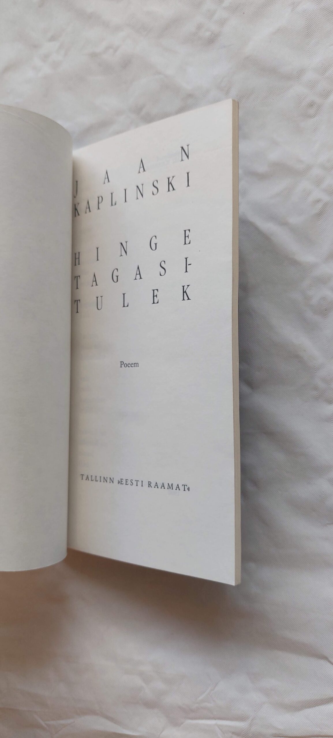 Hinge tagasitulek. Jaan Kaplinski. 1990 - Image 2