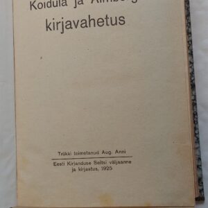 Koidula ja Almbergi kirjavahetus. 1925