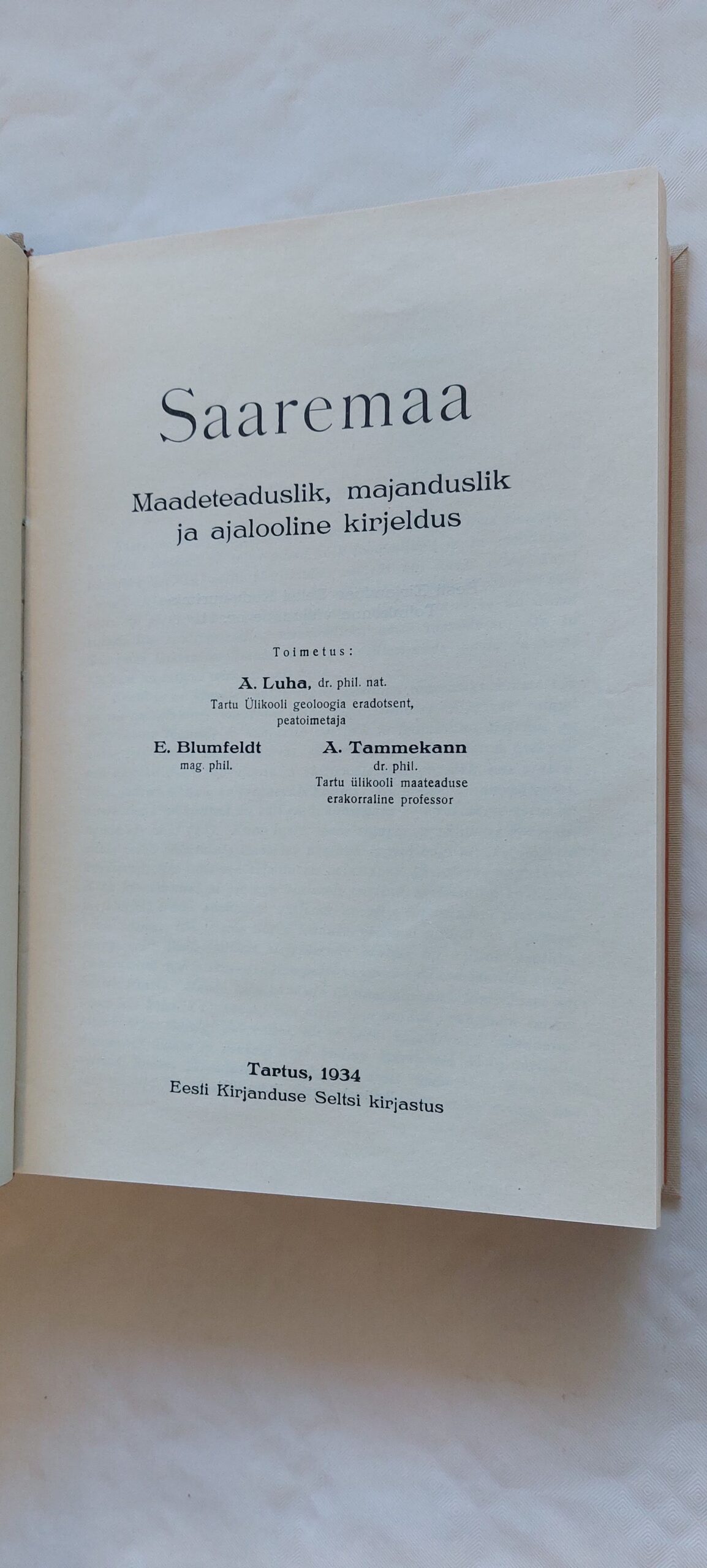 Eesti VI. Saaremaa. Maateaduslik, majanduslik ja ajalooline kirjeldus. 1934 - Image 2