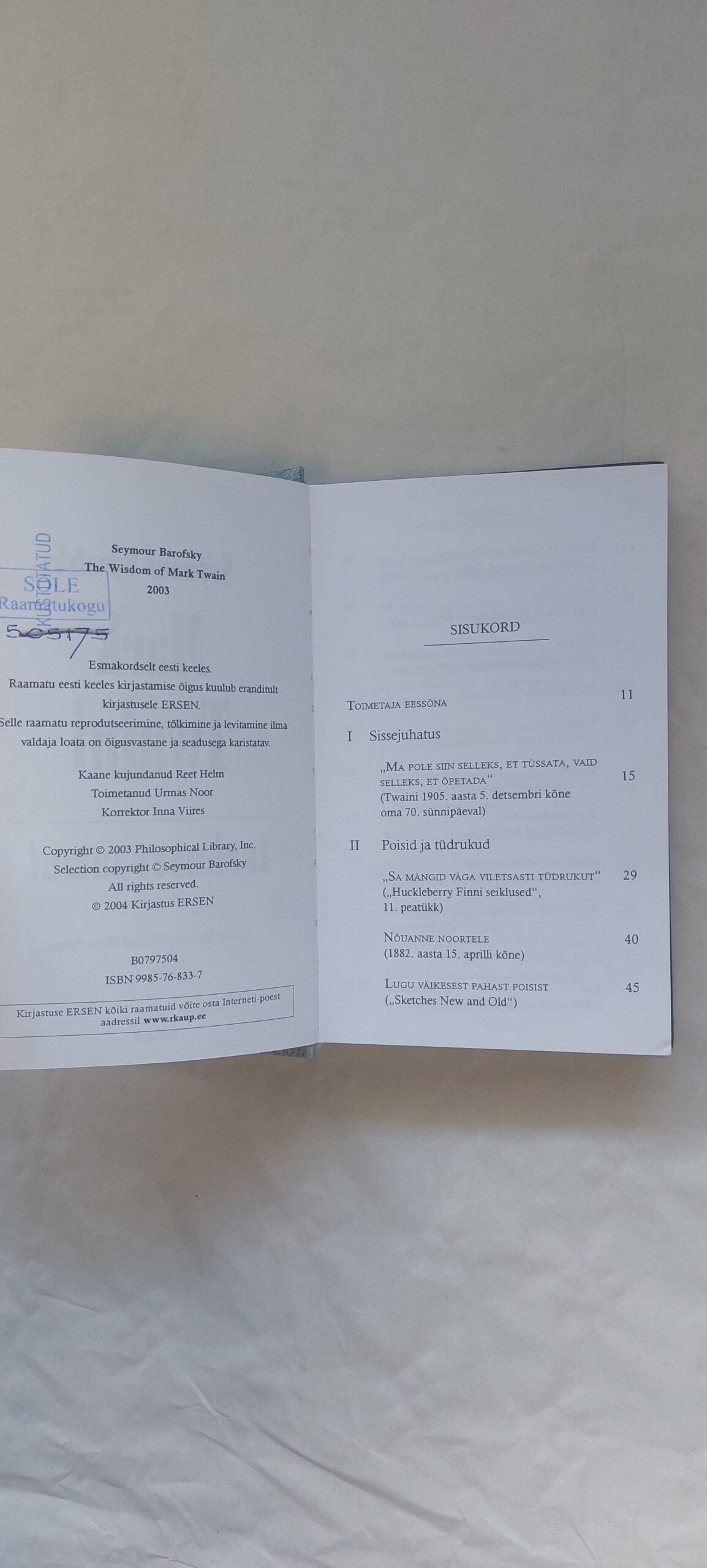 Mark Twaini tarkuseraamat. 2004 - Image 3