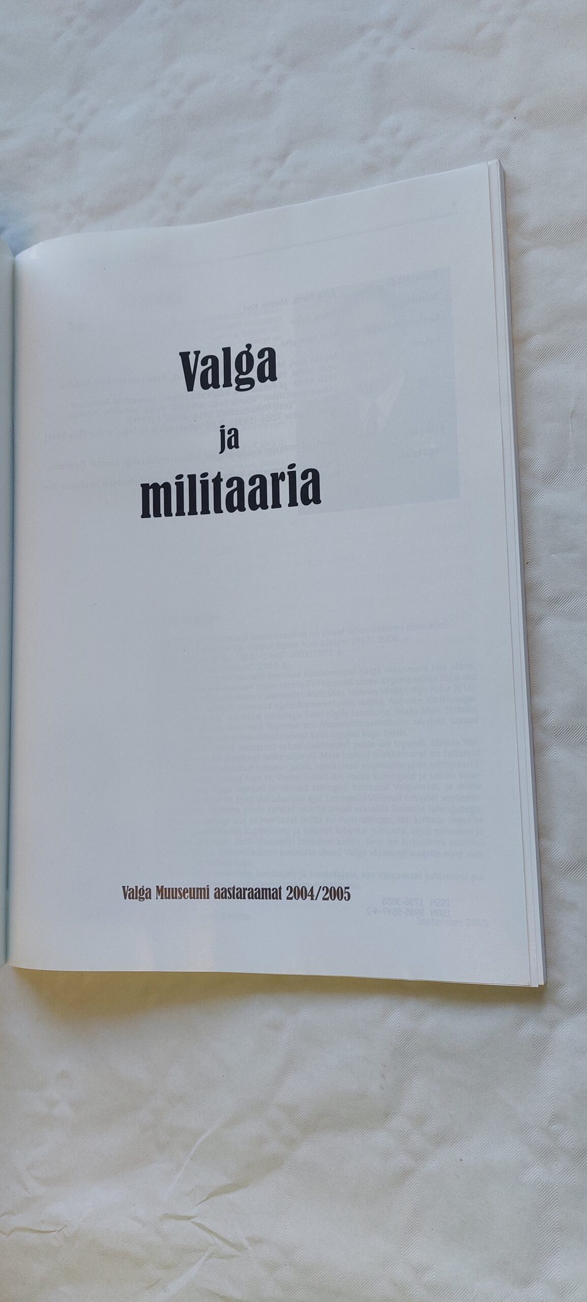 Valga ja militaaria. (Valga muuseumi aastaraamat 2004/2005) - Image 2