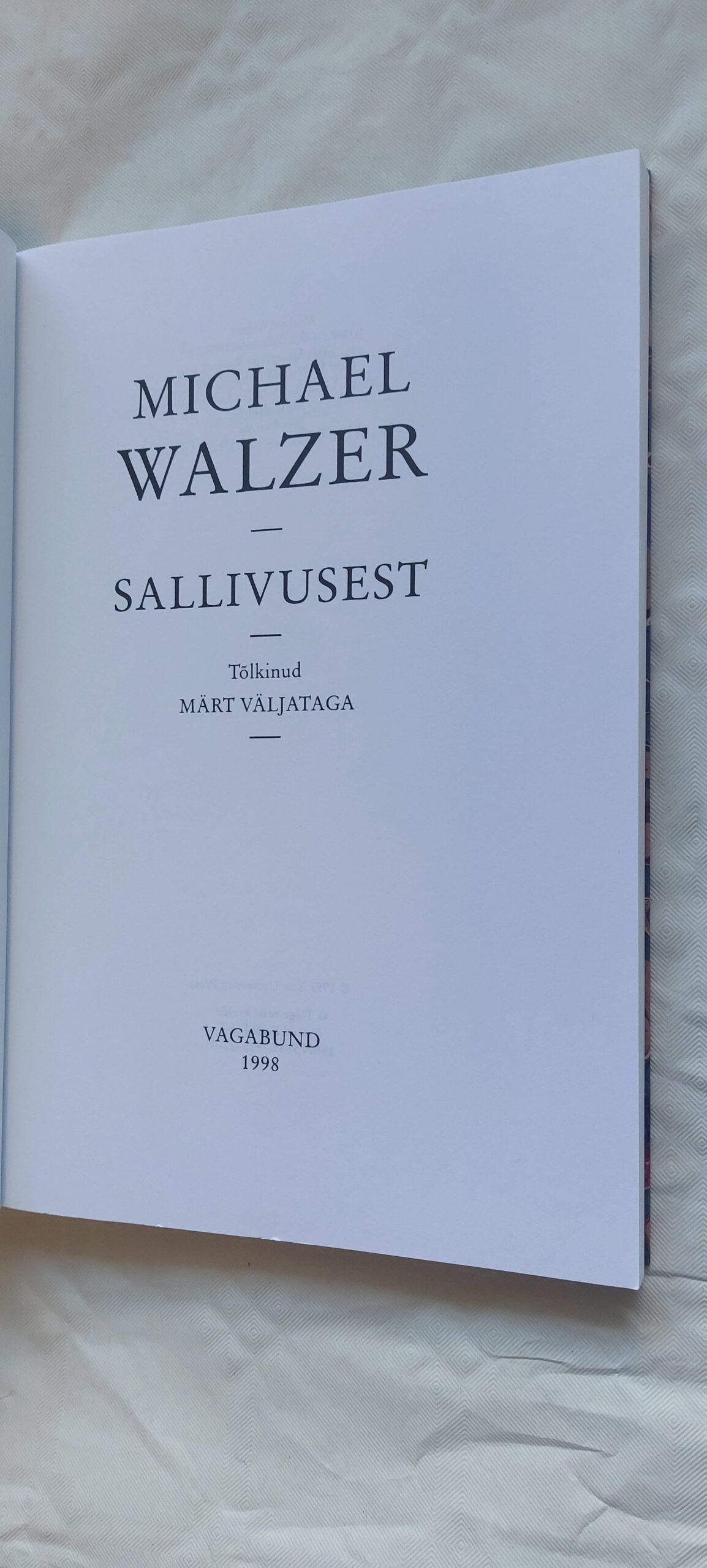 Sallivusest. Michael Walzer. 1997 - Image 2