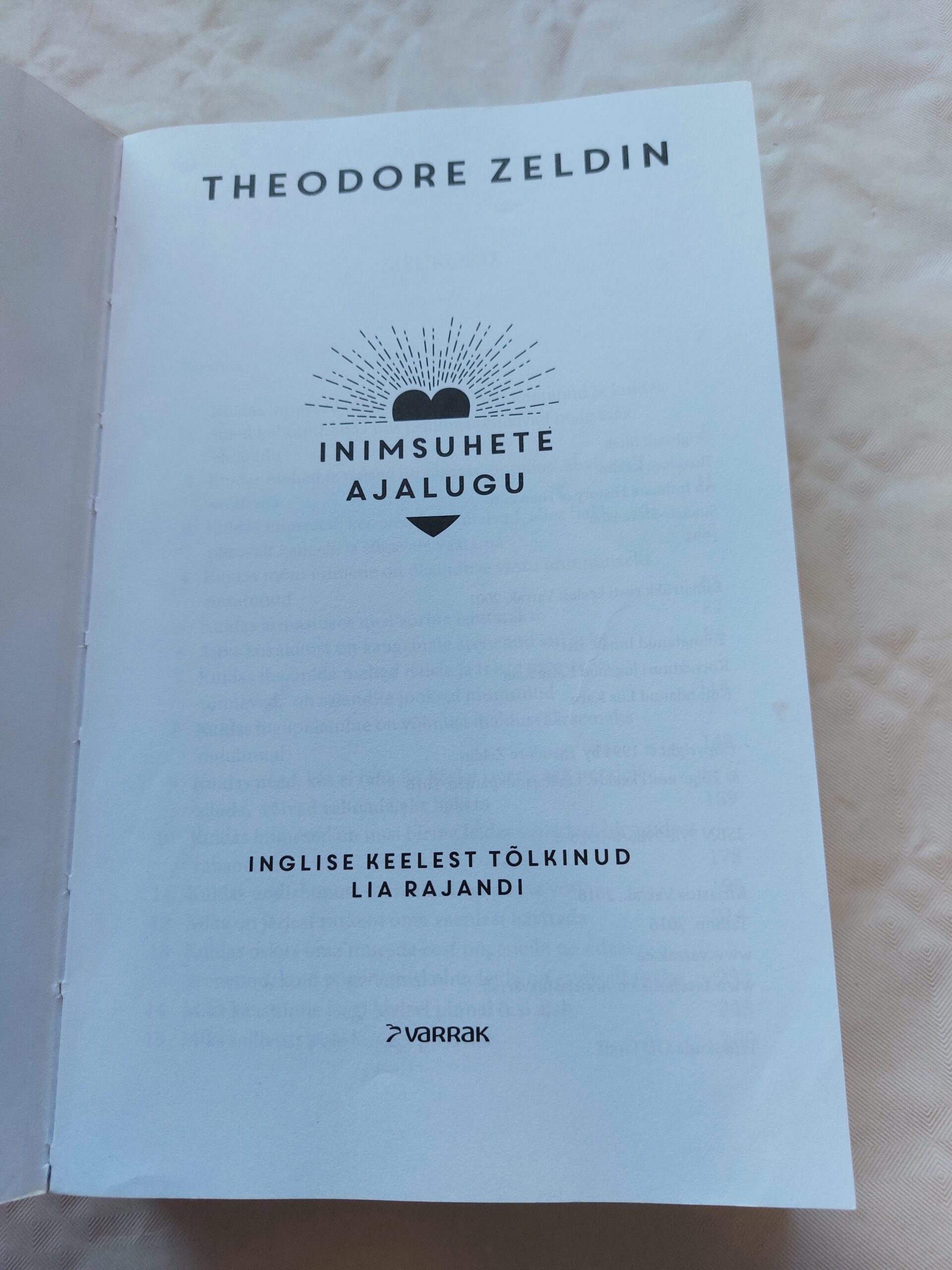 Inimsuhete ajalugu. Theodore Zeldin. 2016 - Image 2