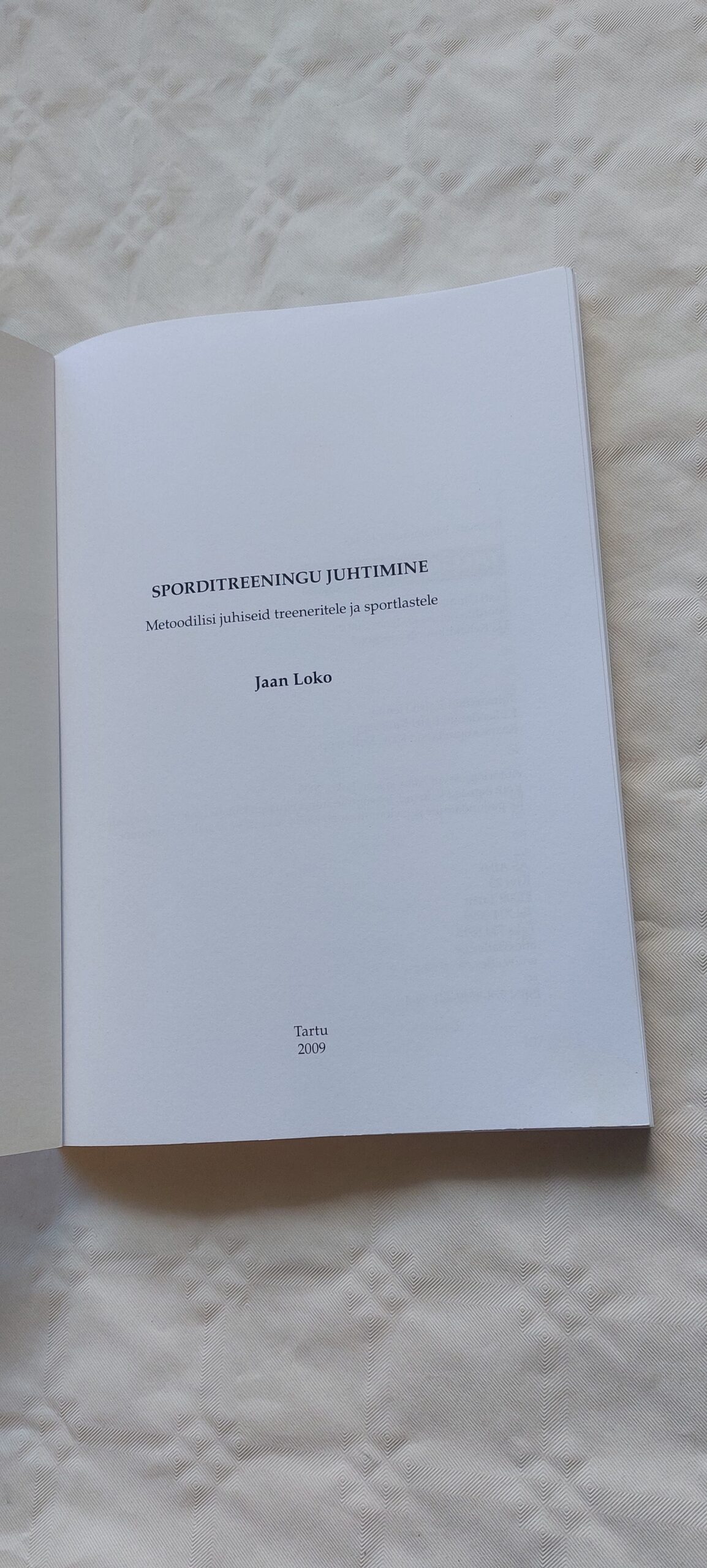 Sporditreeningu juhtimine. Jaan Loko. 2009 - Image 2