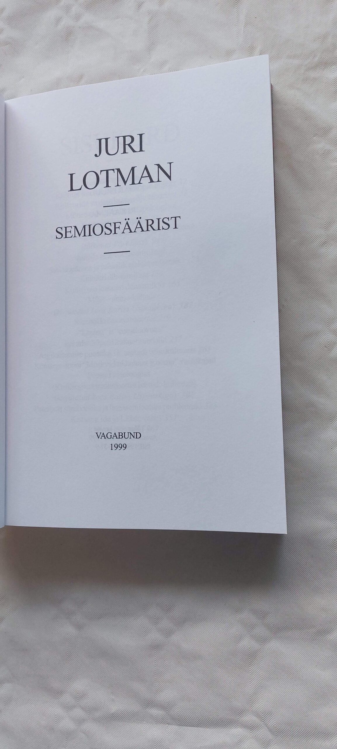 Semiosfäärist. Juri Lotman. 1999 - Image 3