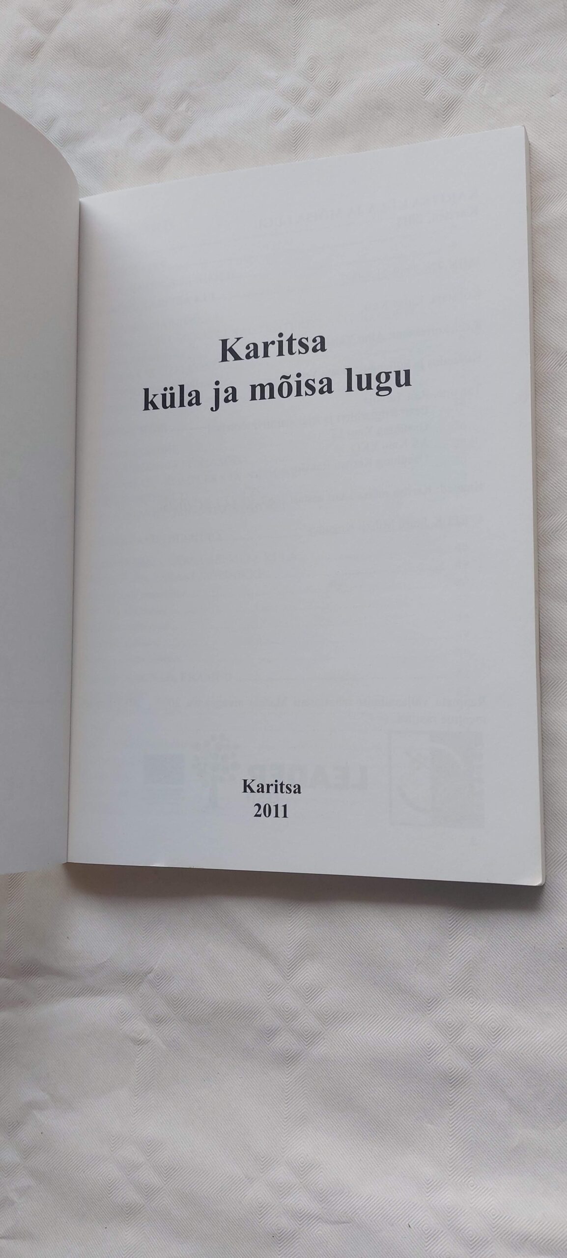 Karitsa küla ja mõisa lugu. Kalev Kask. 2011 - Image 2