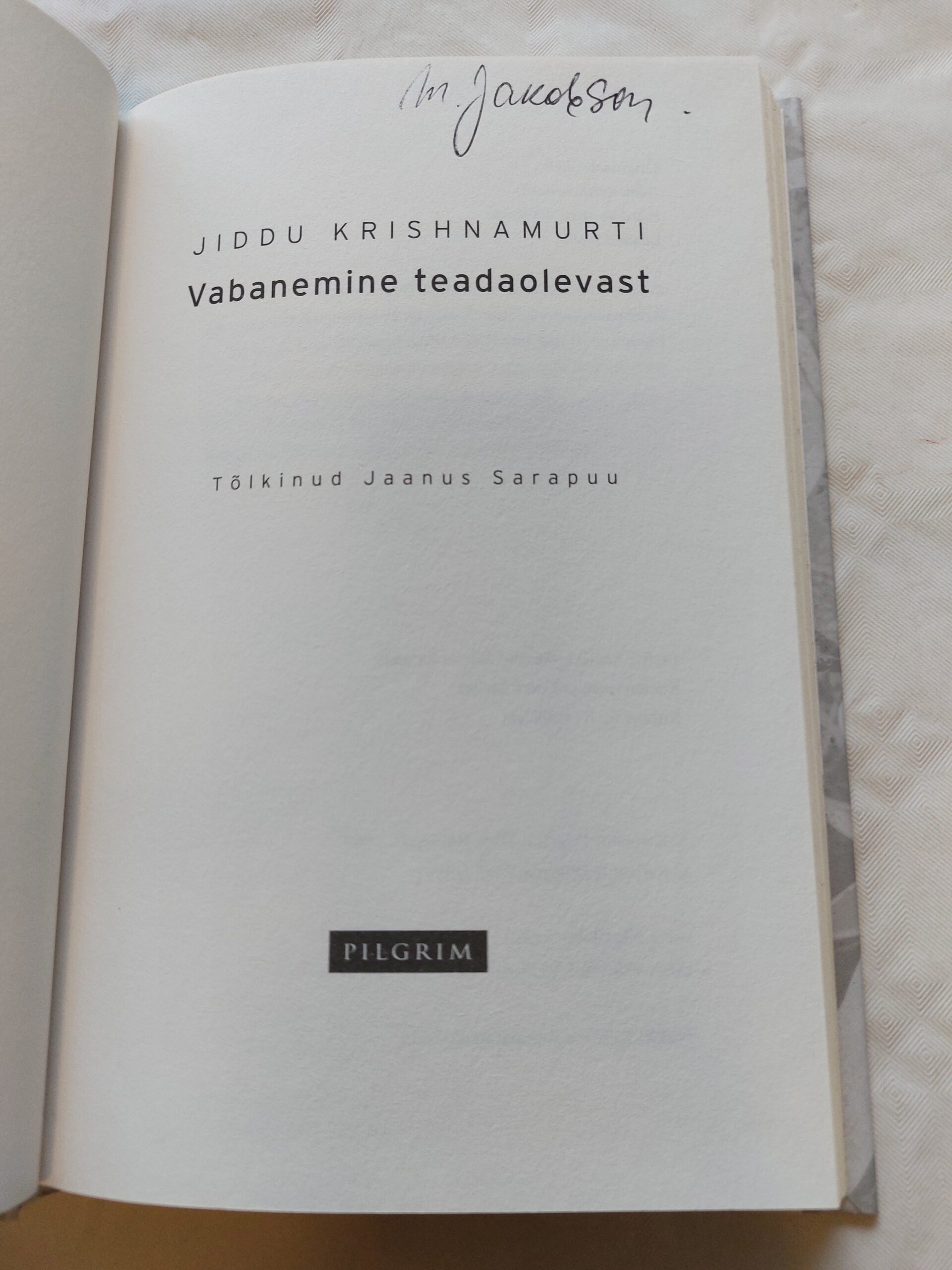 Vabanemine teadaolevast. Jiddu Krishnamurti. 2008 - Image 2