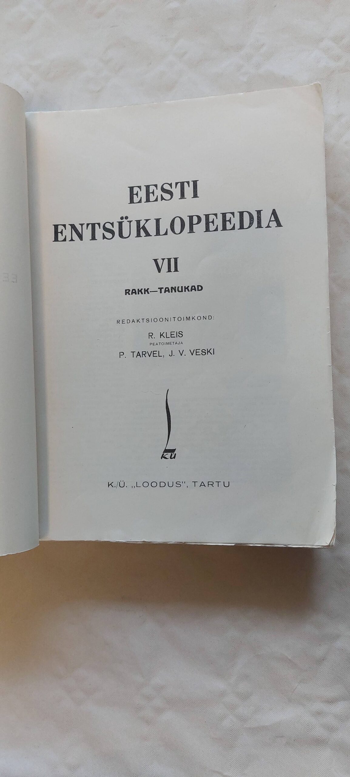 Eesti entsüklopeedia VII. osa. Rankk-Tanukad. 1936 - Image 2