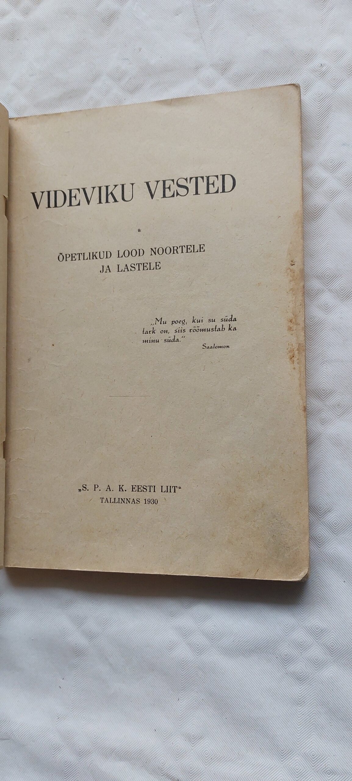 Videviku vested. Õpetlikud lood noortele ja lastele. 1930 - Image 2
