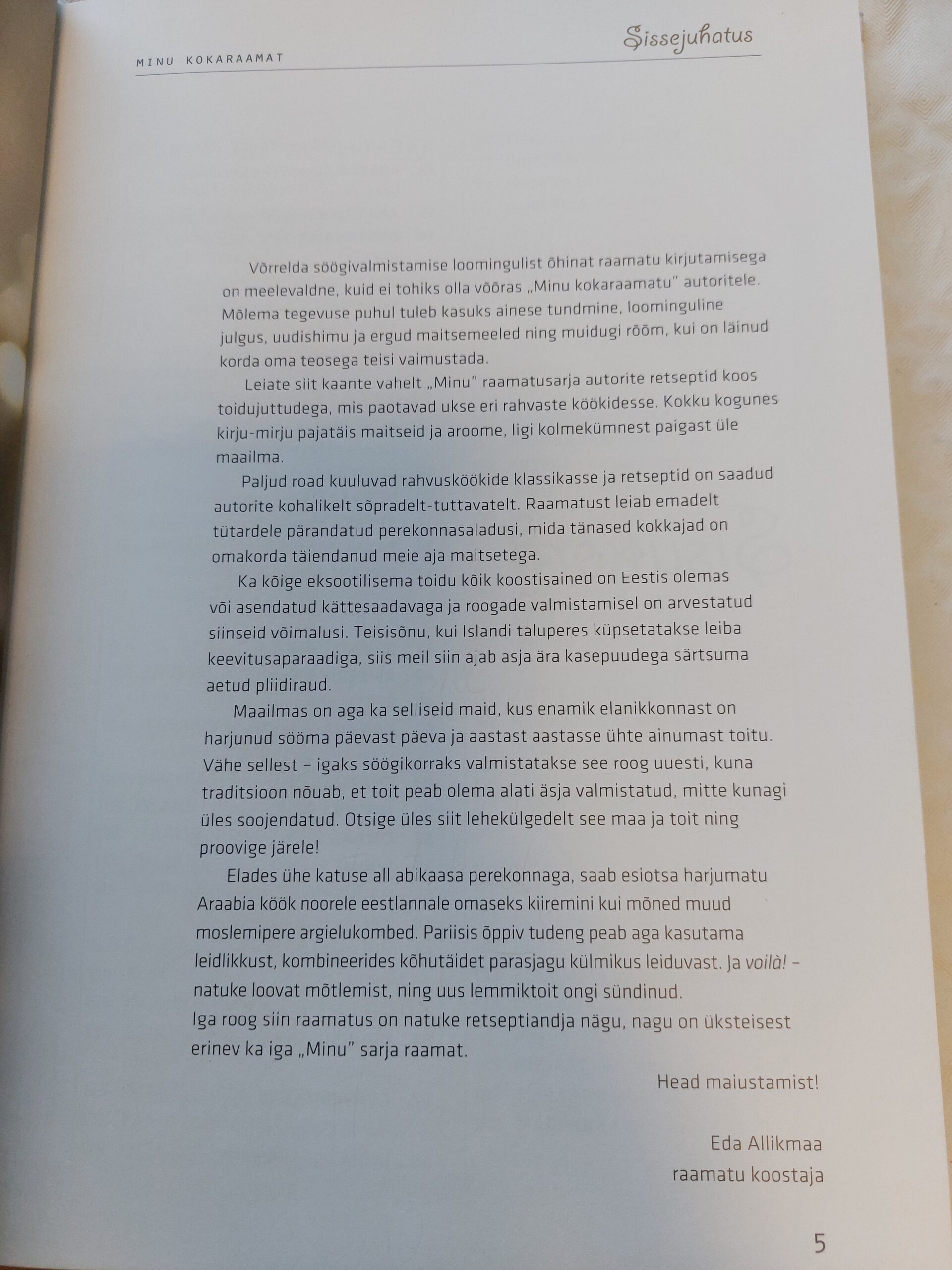 Minu kokaraamat. Eda Allikmaa. 2011 - Image 3
