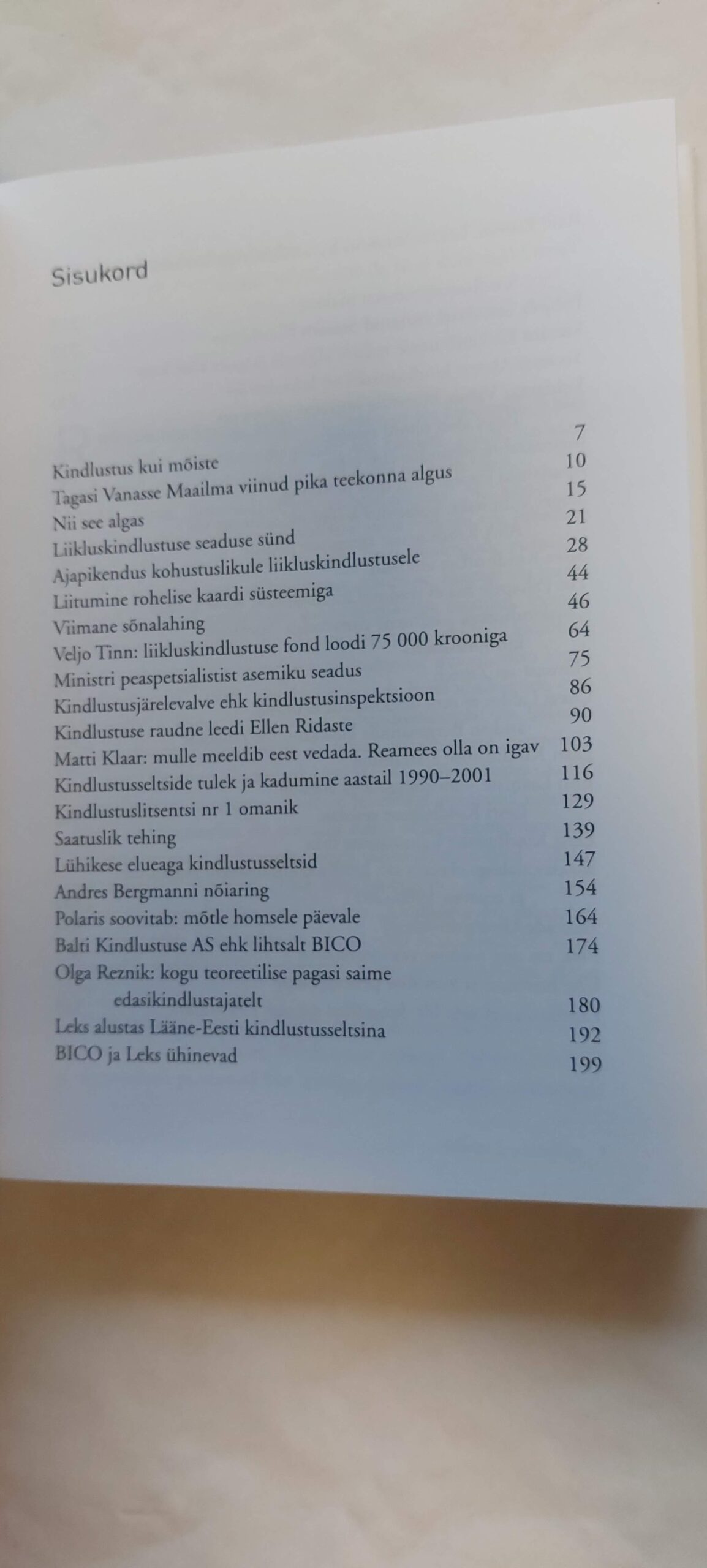 Tagasi vanasse maailma. Kindlustustegevusest Eestis aastail 1991-2001. Peeter Raidla. 2016 - Image 3