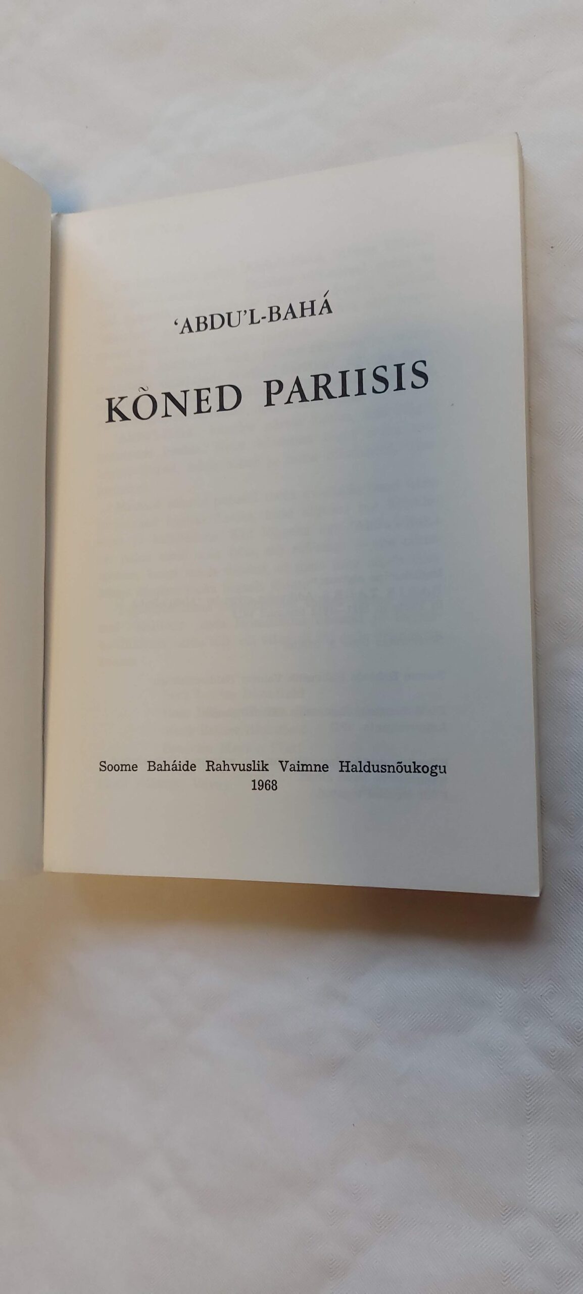 Kõned Pariisis. Abdu`l-Baha. 1968 - Image 2