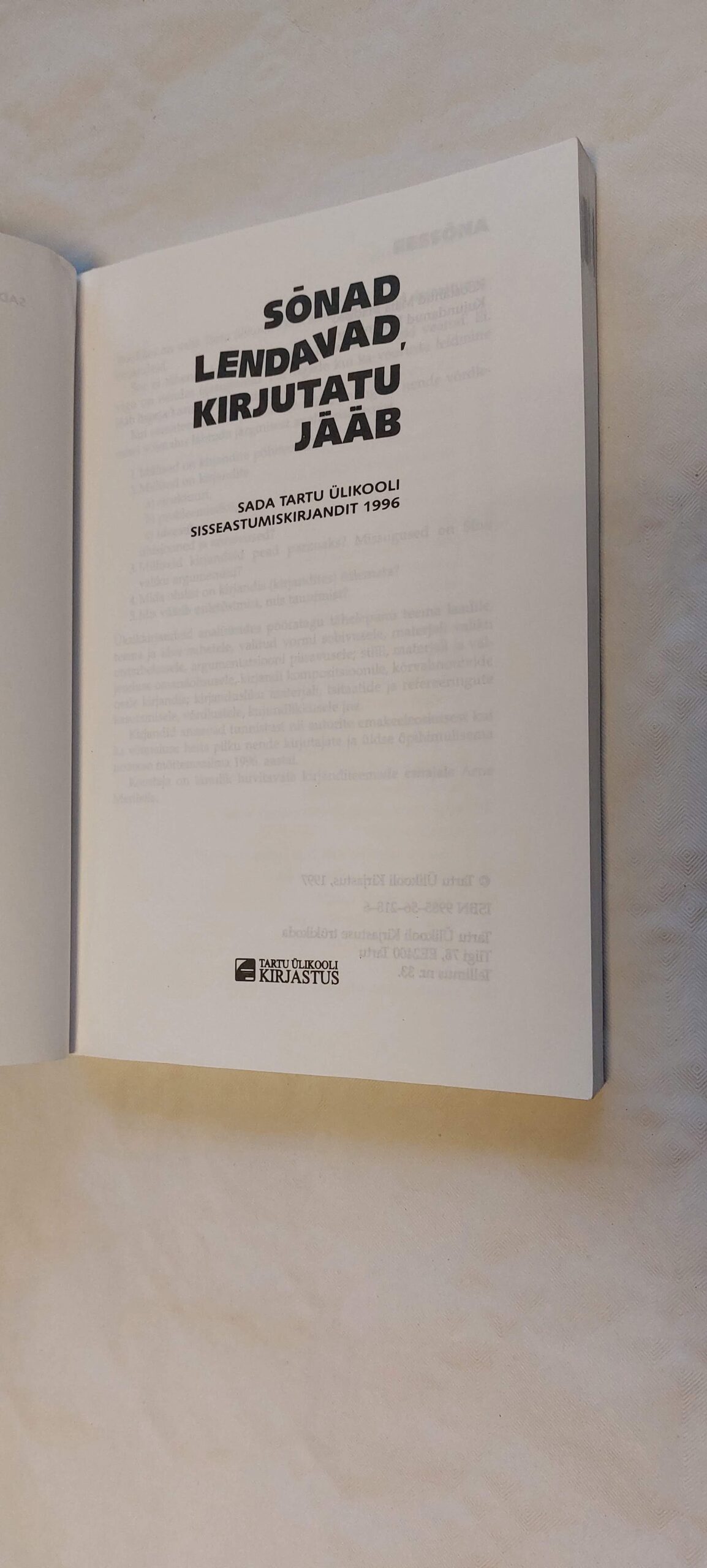 Sõnad lendavad, kirjutatu jääb. 1997 - Image 2