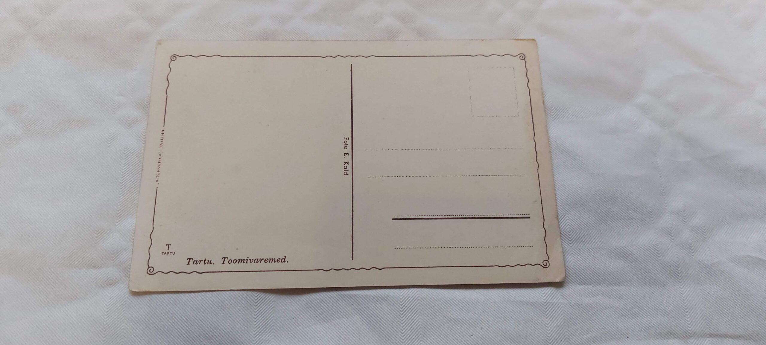 EV AEGNE POSTKAART. TARTU TOOMIVAREMED. E. KALD. - Image 2