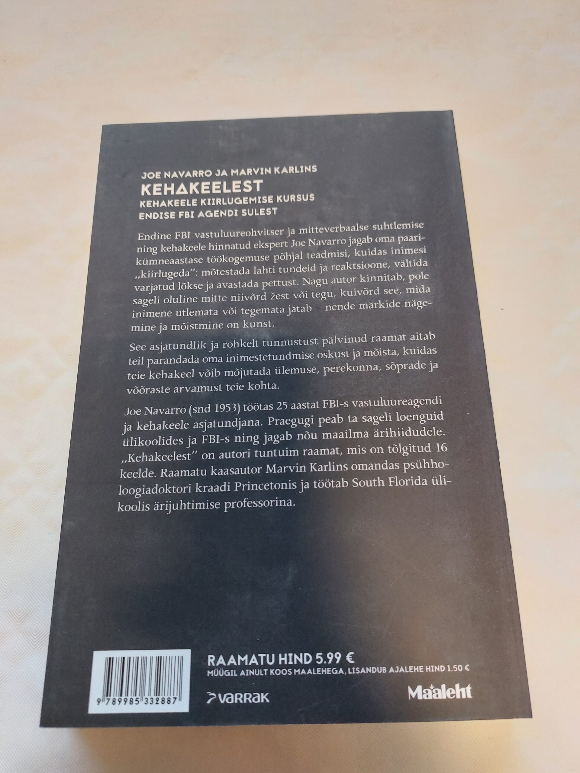 Kehakeelest. Kehakeele kiirlugemise juhend endise FBI agendi sulest. Marvin Karlins, Joe Navarro. 2015 - Image 5
