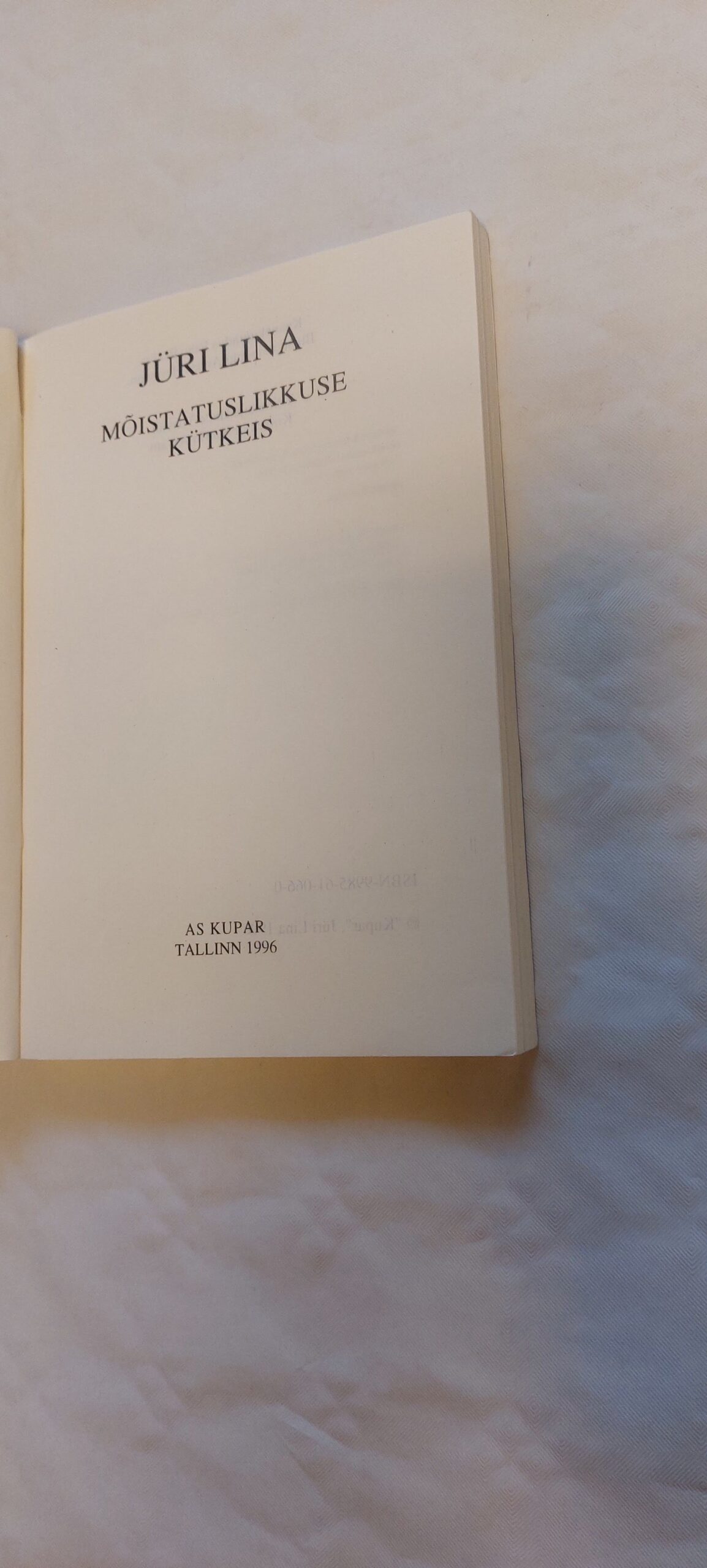 Mõistatuslikkuse kütkeis. Jüri Lina.1996 - Image 2