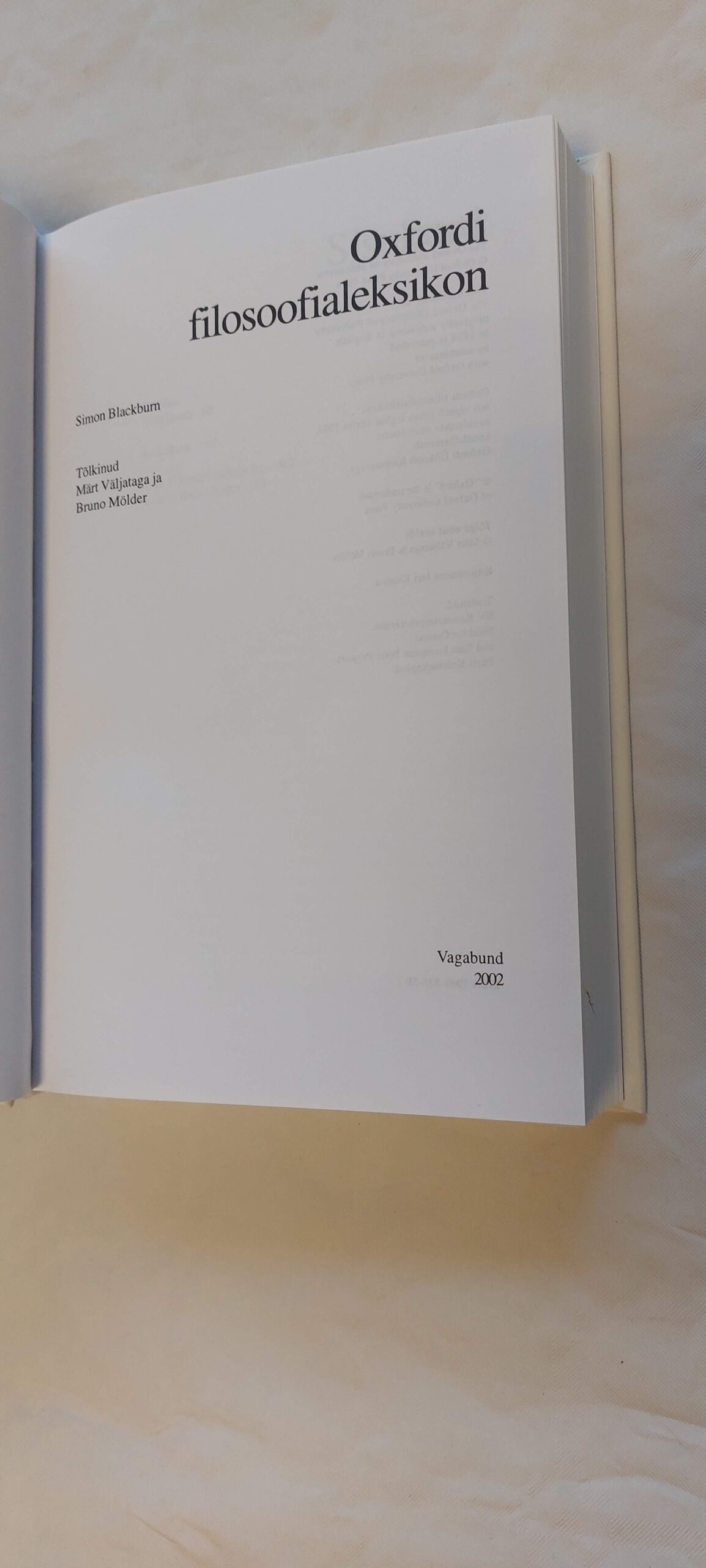 Oxfordi filosoofialeksikon. Simon Blackburn. 2002 - Image 2