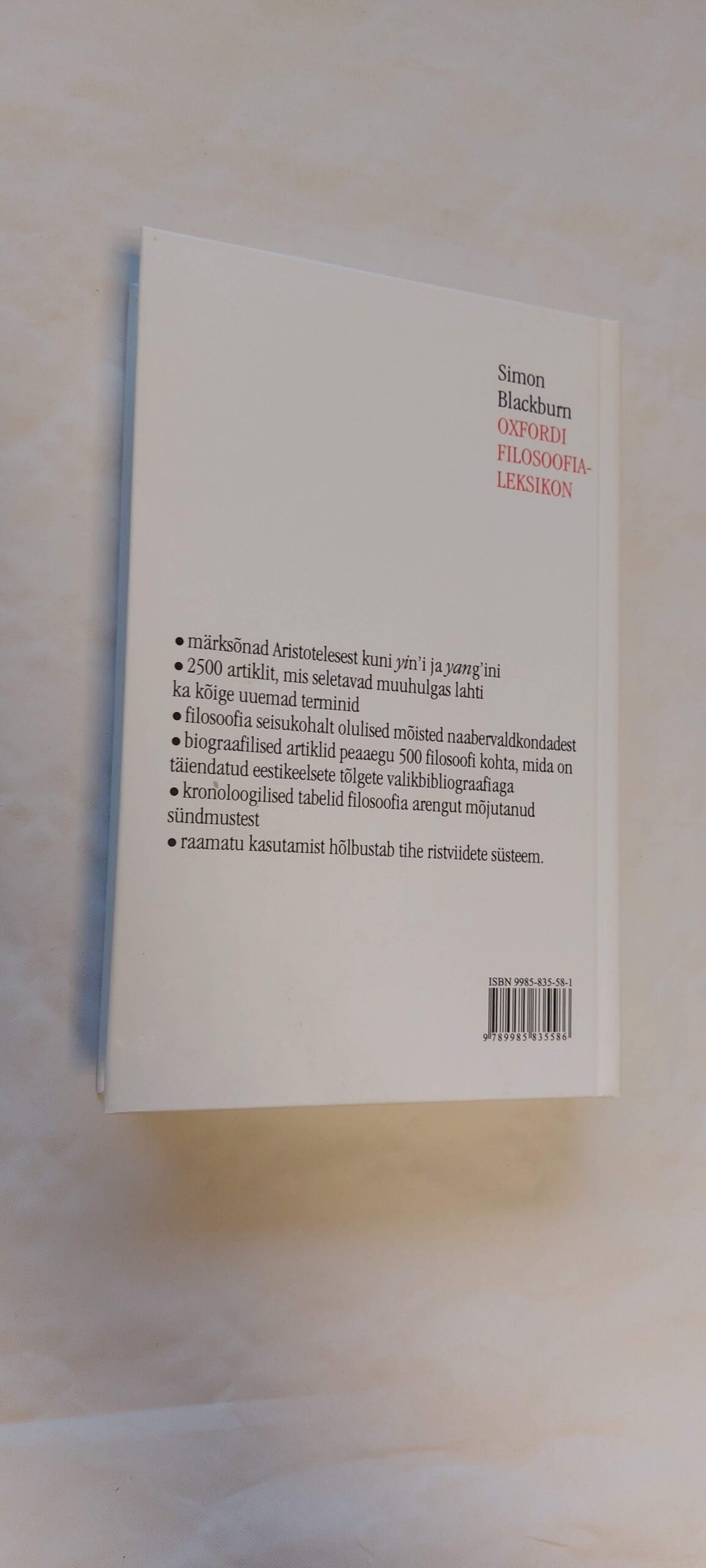 Oxfordi filosoofialeksikon. Simon Blackburn. 2002 - Image 4