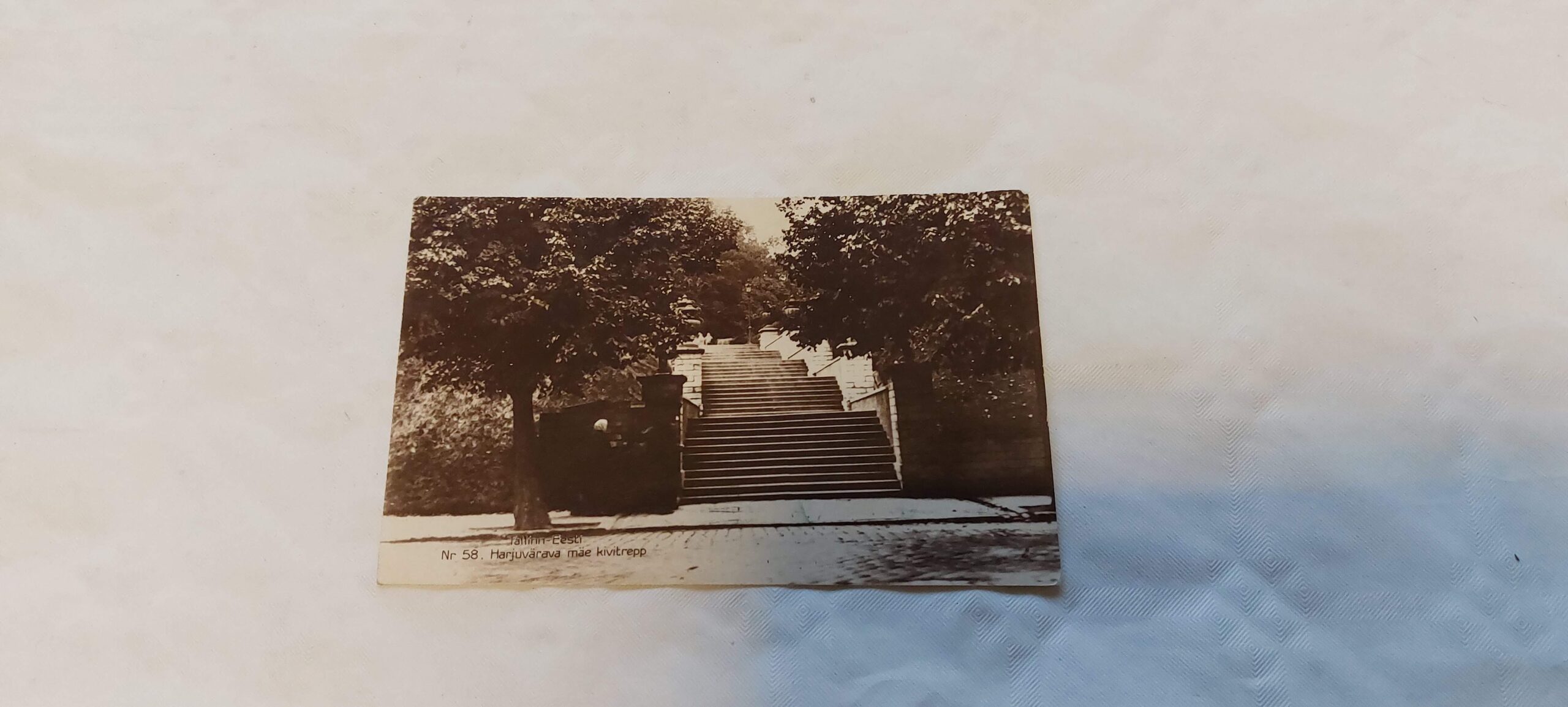 EV AEGNE POSTKAART. TALLINN EESTI HARJUVÄRAVA KIVITREPP.