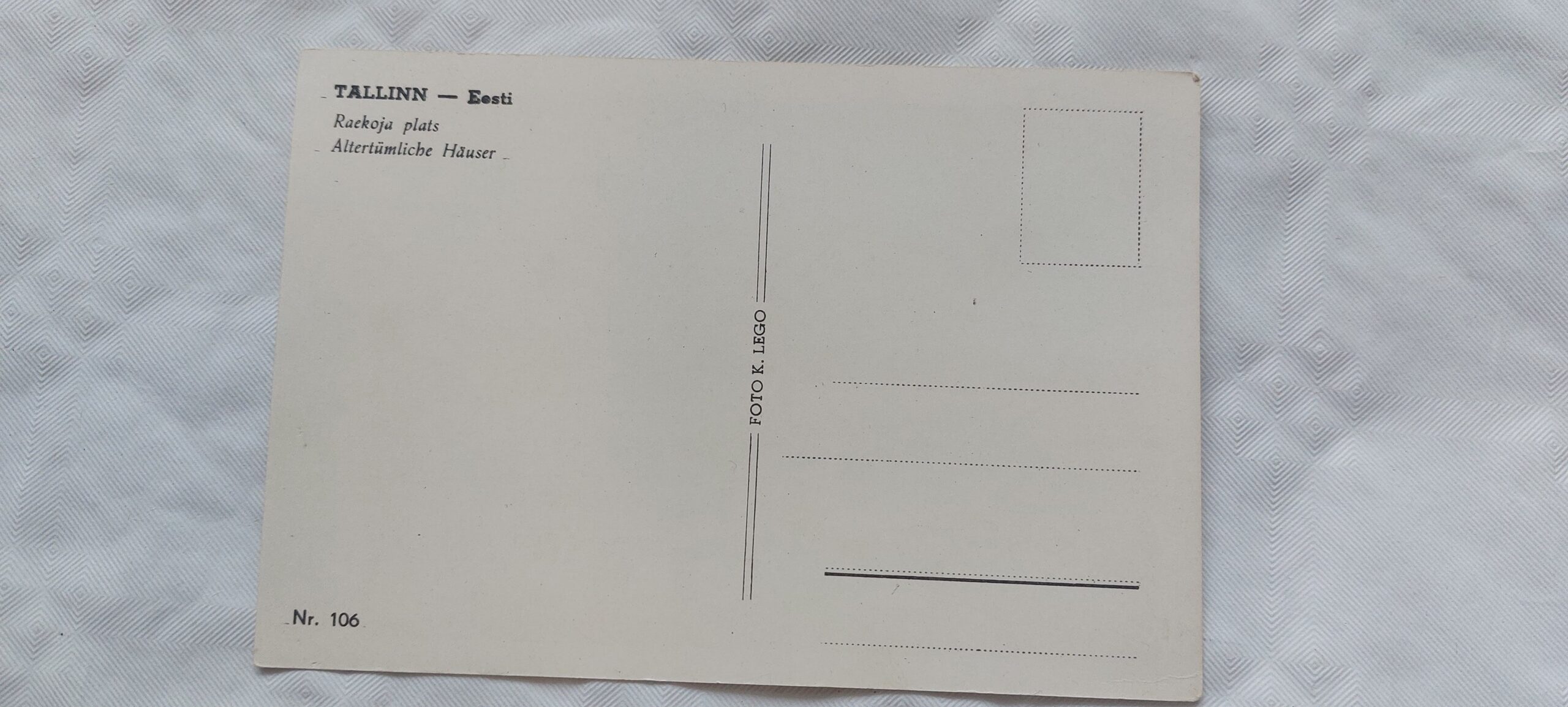 EV AEGNE POSTKAART. TALLINN, RAEKOJA PLATS. - Image 2