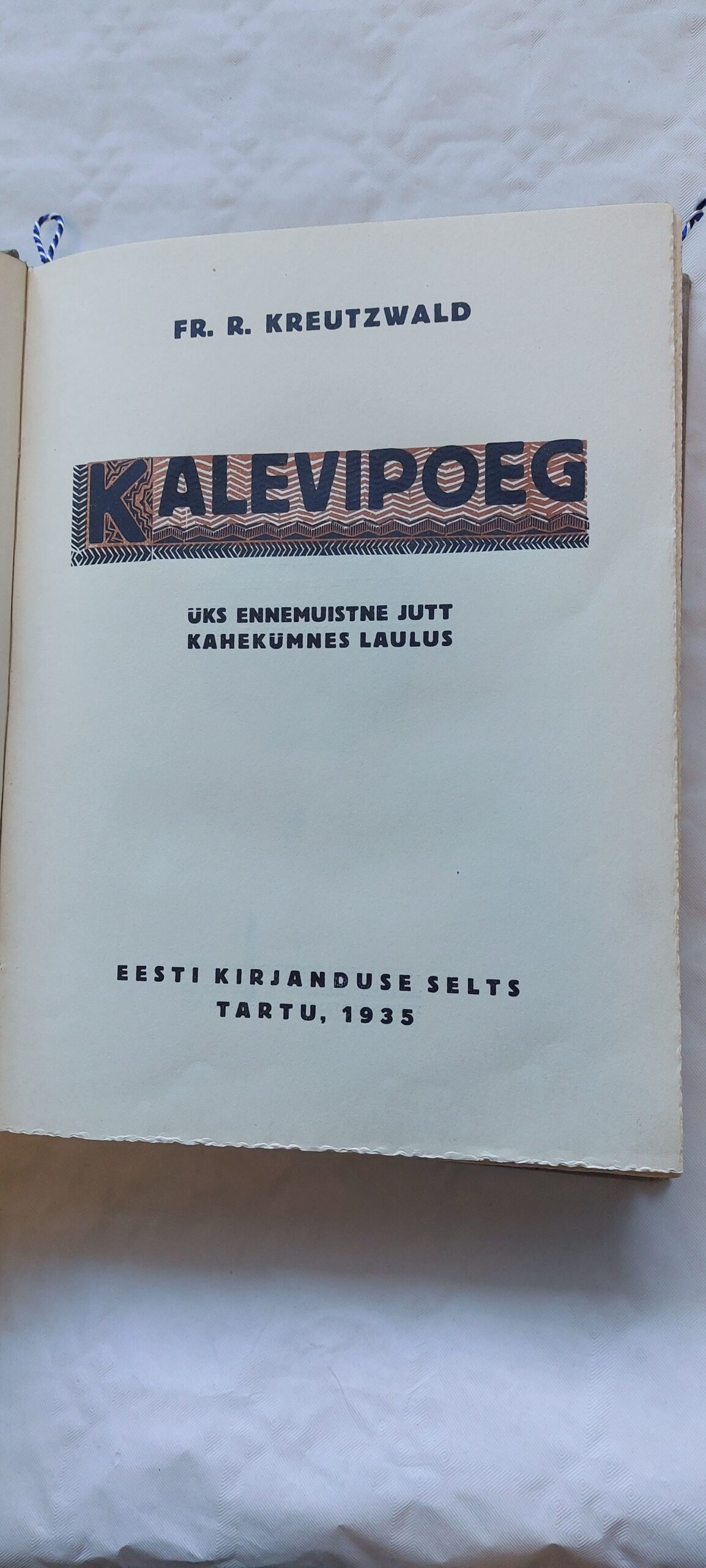 Kalevipoeg (TASKA kalingurköites). Fr. R. Kreutzwald. 1935 - Image 3