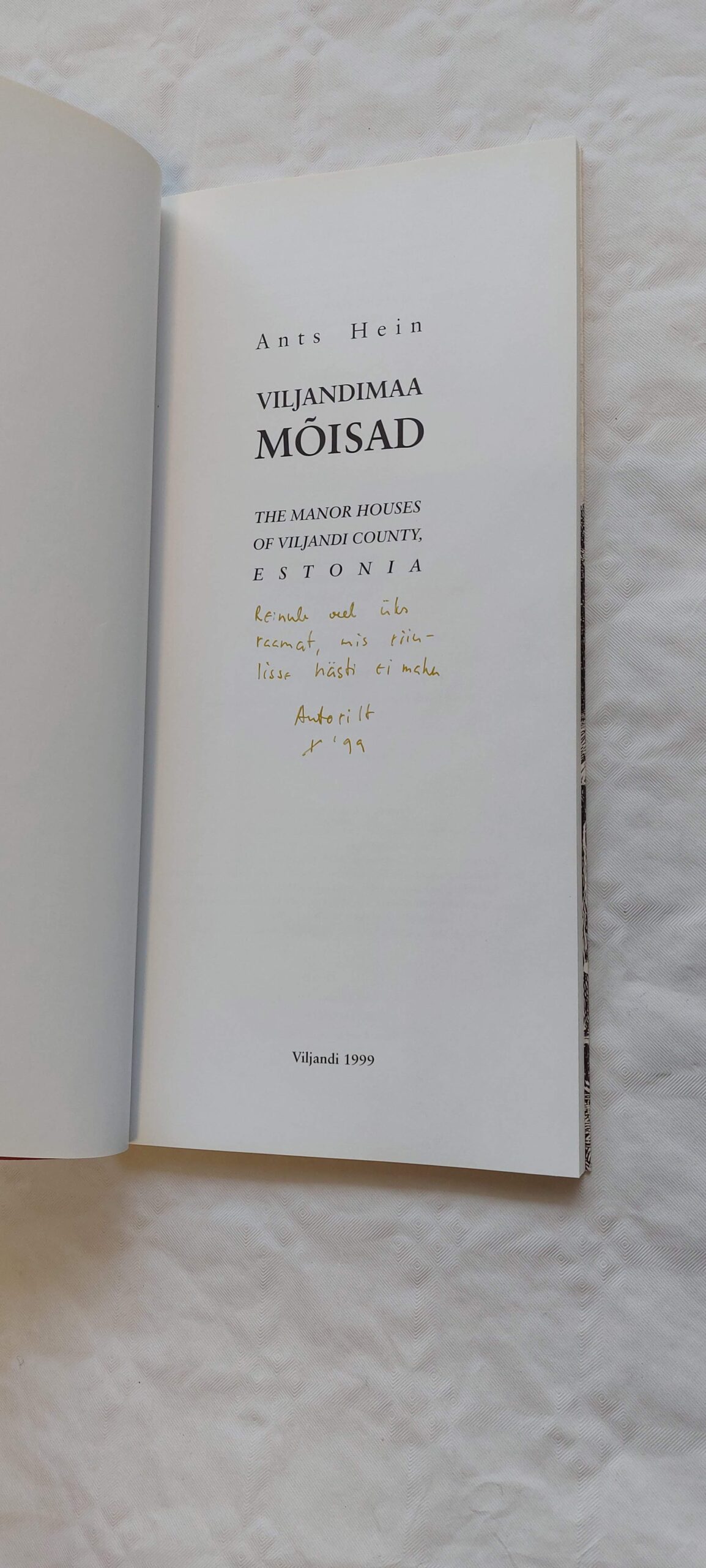 Viljandimaa mõisad. The Manor Houses of Viljandi county. Ants Hein. 1999 - Image 2