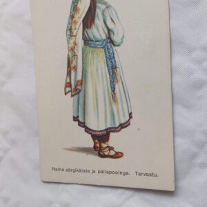 EW AEGNE POSTKAART. NAINE SÄRGIKÄISTE JA PALLAPOOLEGA. TARVASTU.