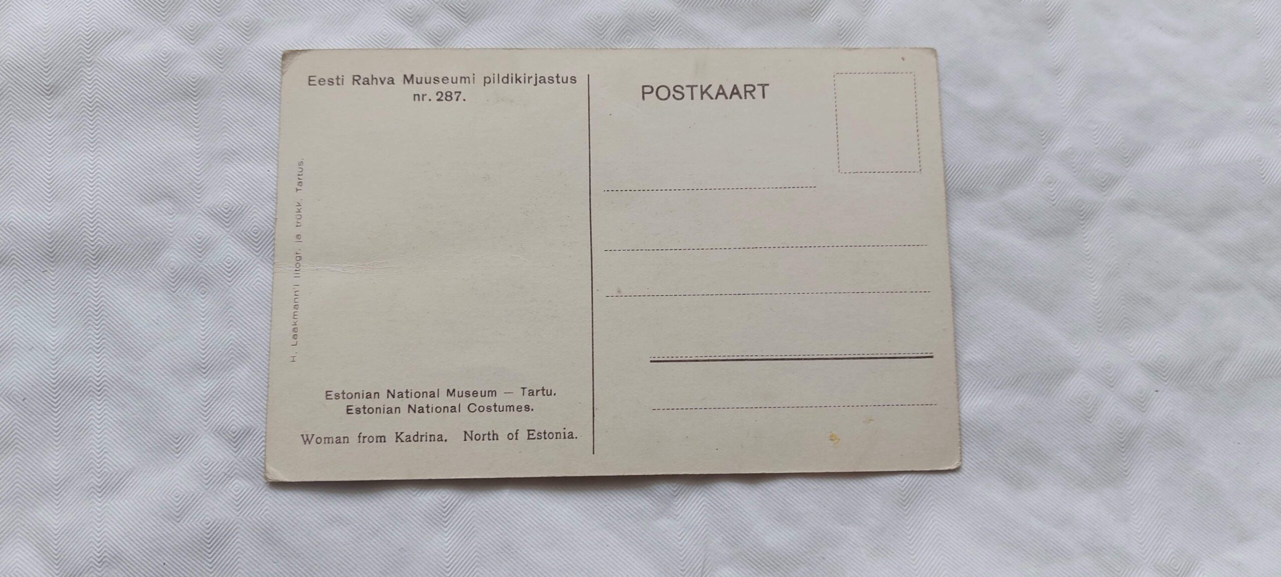 EW AEGNE POSTKAART. KADRINA NAINE (UMB. 1850) - Image 2