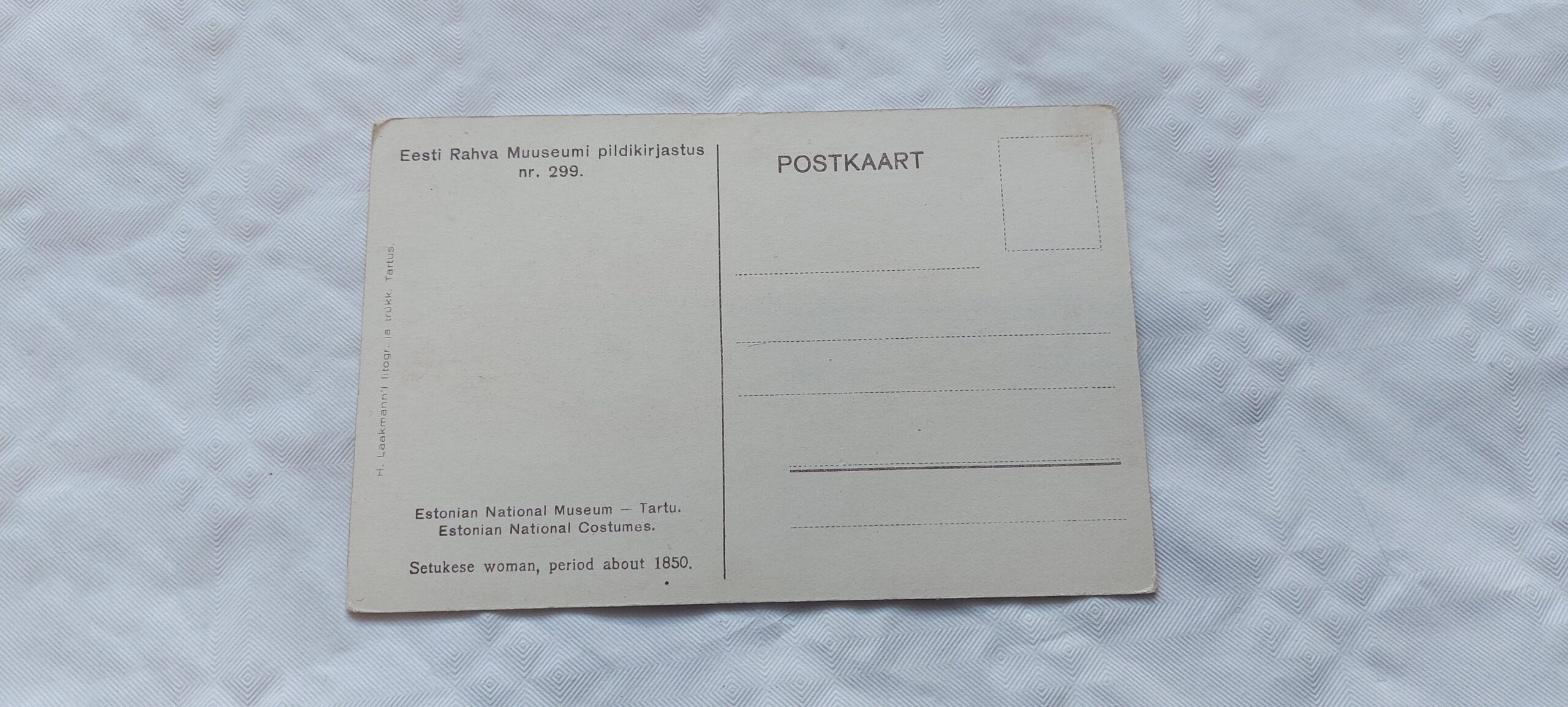 EW AEGNE POSTKAART. SETU NAINE (UMB. 1850). - Image 2