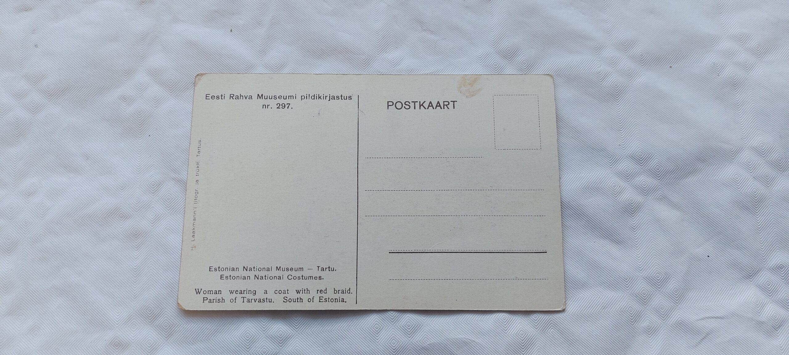 EW AEGNE POSTKAART. NAINE NÖÖRKUUES. TARVASTU. - Image 2