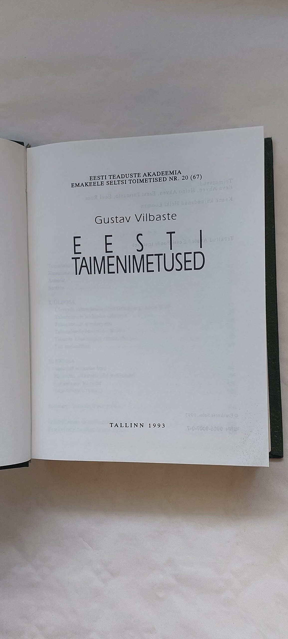 Eesti taimenimetused. Gustav Vilbaste. 1993 - Image 2