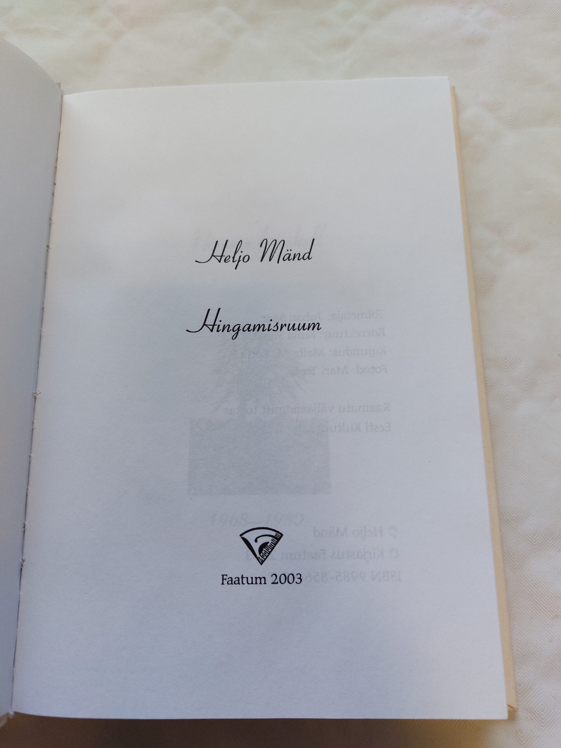 Hingamisruum. Heljo Mänd. 2003 - Image 2