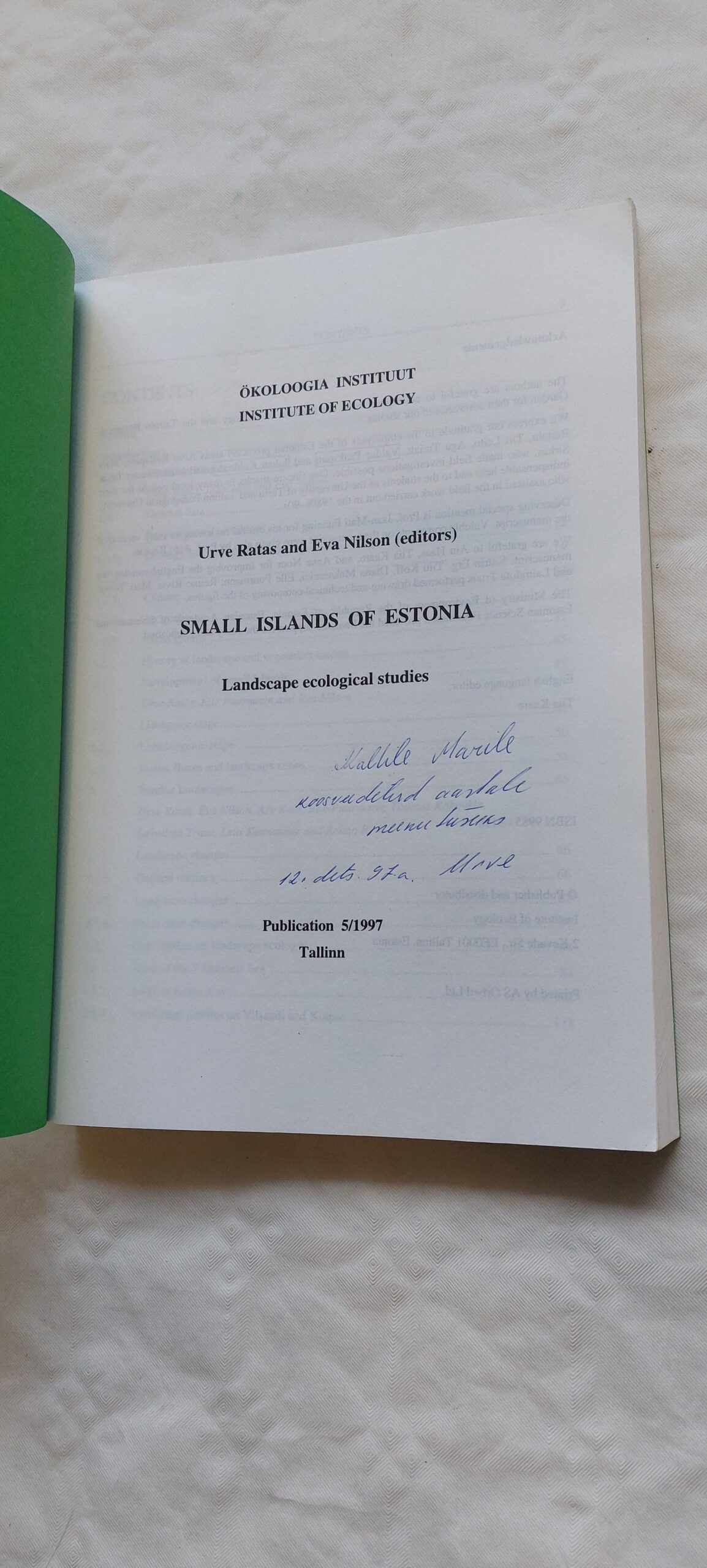 Small Islands of Estonia. Landcape ecological studies. Urve Ratas, Eva Nilson. 1997 - Image 2
