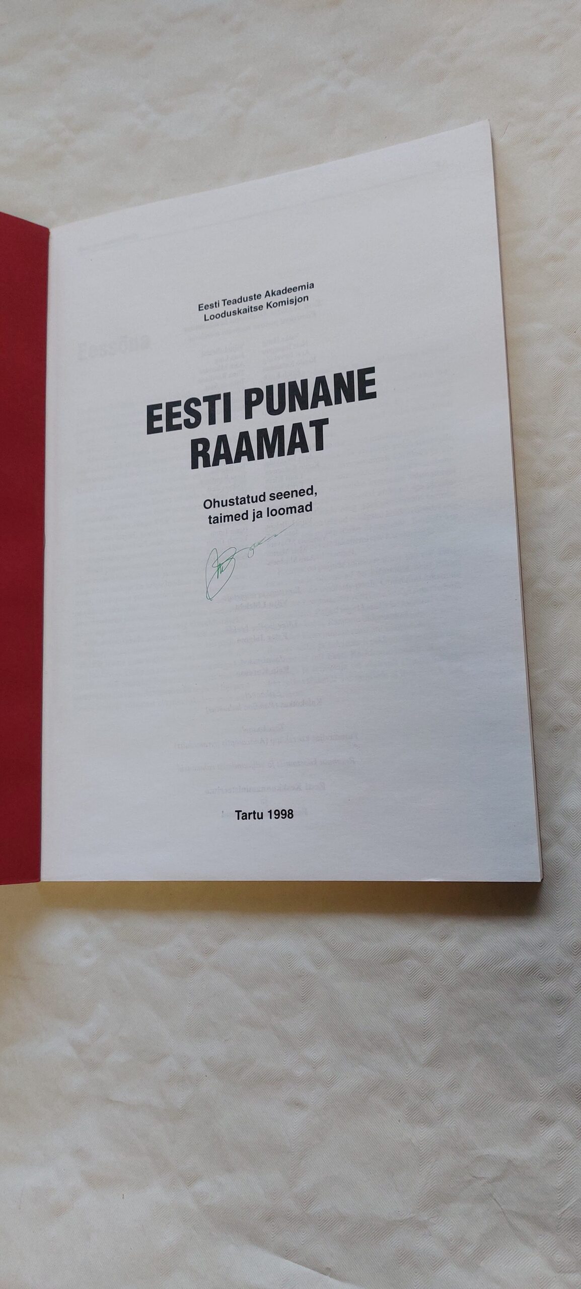 Eesti punane raamat. Ohustatud seened, taimed ja loomad. 1998 - Image 2
