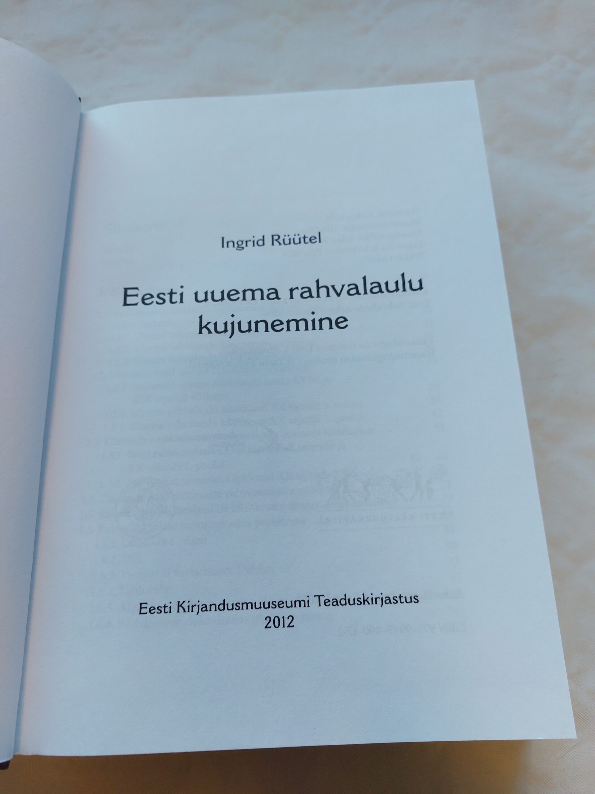 Eesti uuema rahvalaulu kujunemine. Ingrid Rüütel. 2012 - Image 2