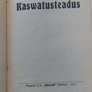 Kaswatusteadus. M Uniwer. 1920