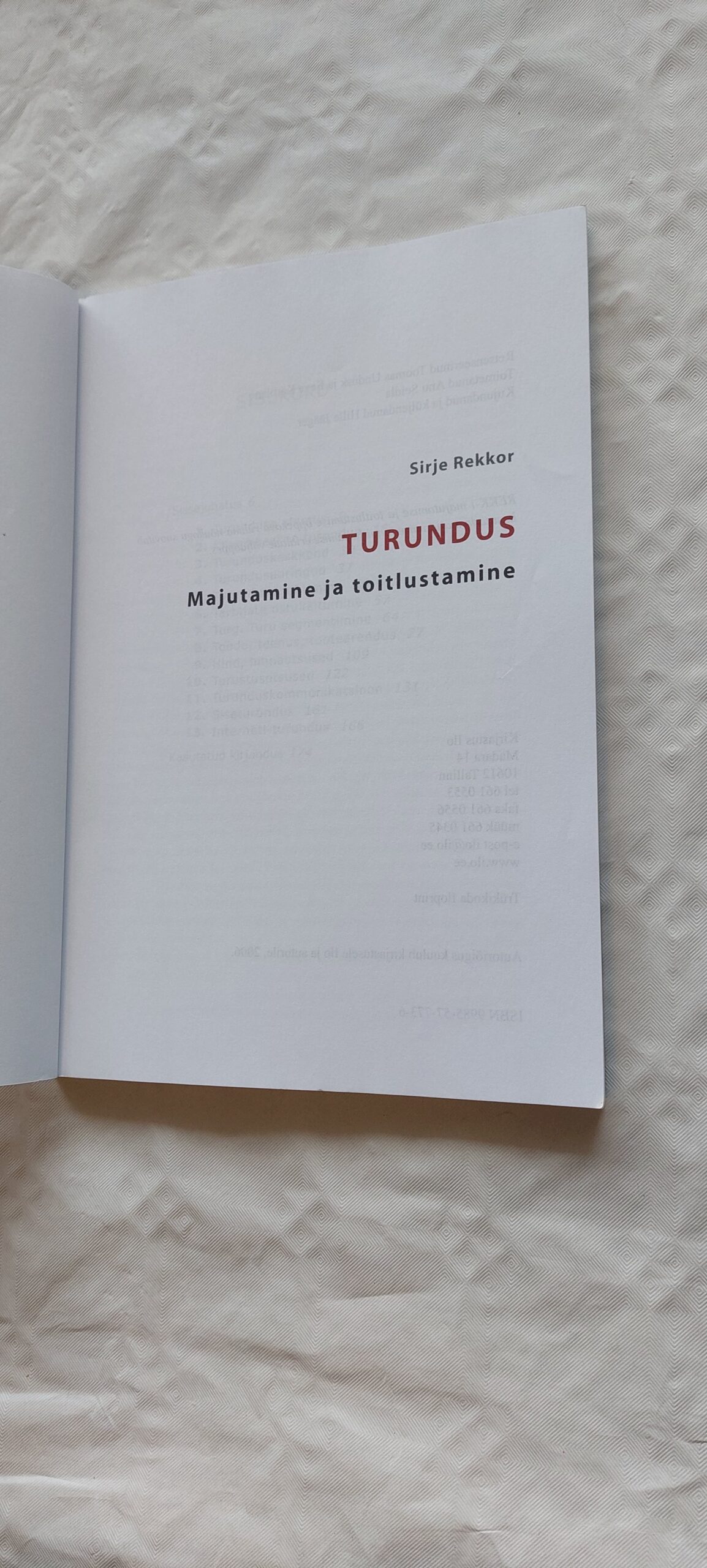 Turundus. Majutamine ja toitlustamine. Sirje Rekkor. 2006 - Image 2