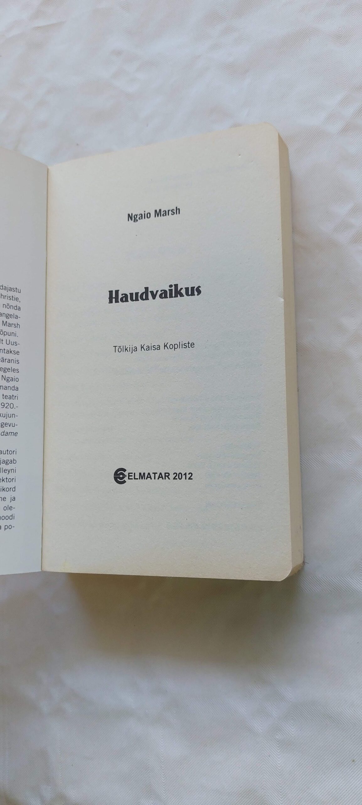 Haudvaikus. Ngaio Marsh. 2012 - Image 2