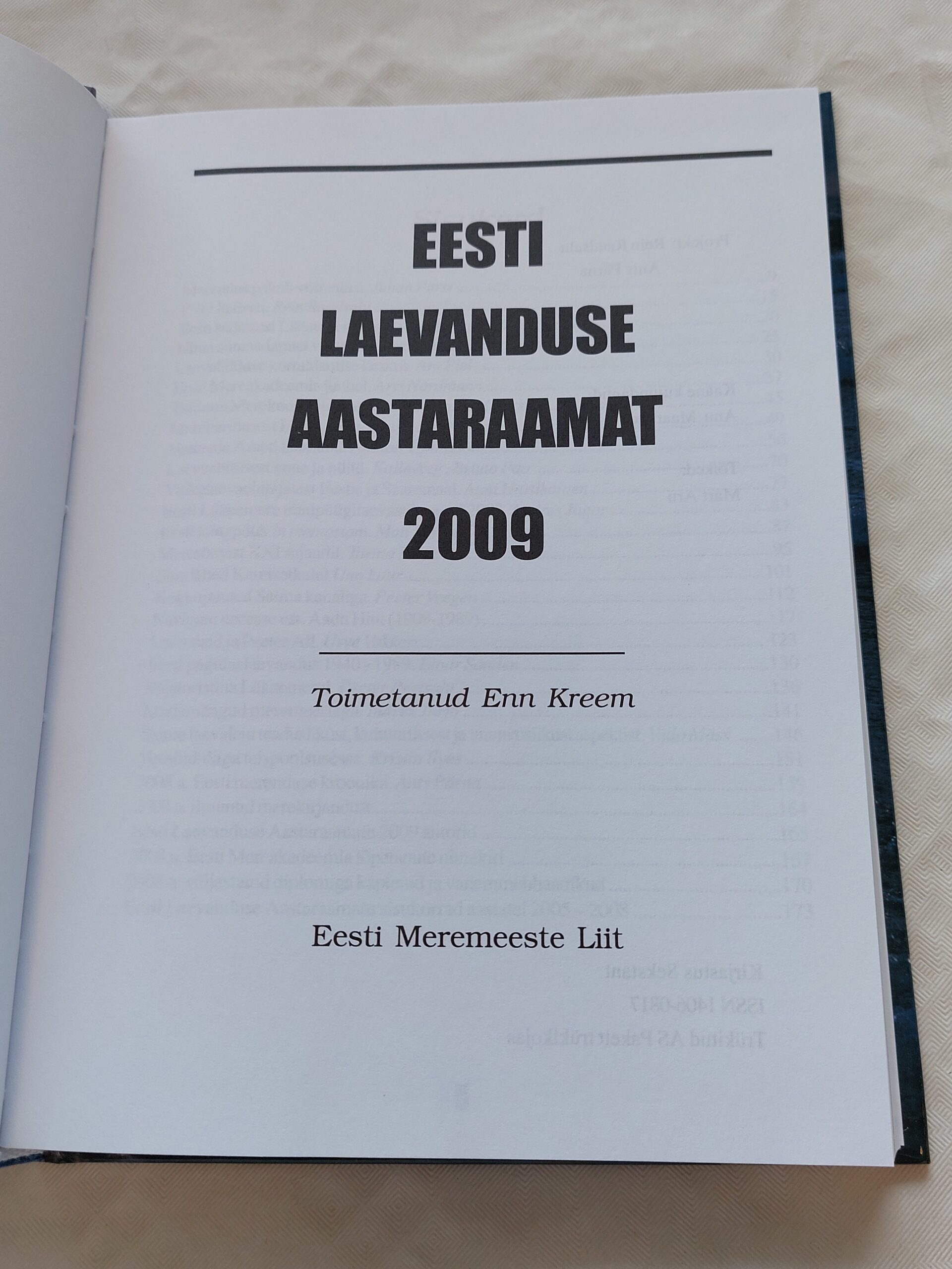 Eesti laevanduse aastaraamat 2009. Enn Kreem - Pilt 2