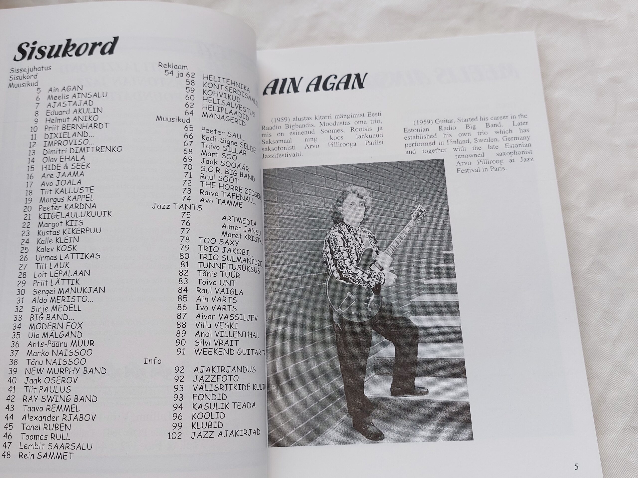 Eesti jazzi giid. / Estonian Jazz Guide. Tiit Lauk. 1997 - Pilt 3