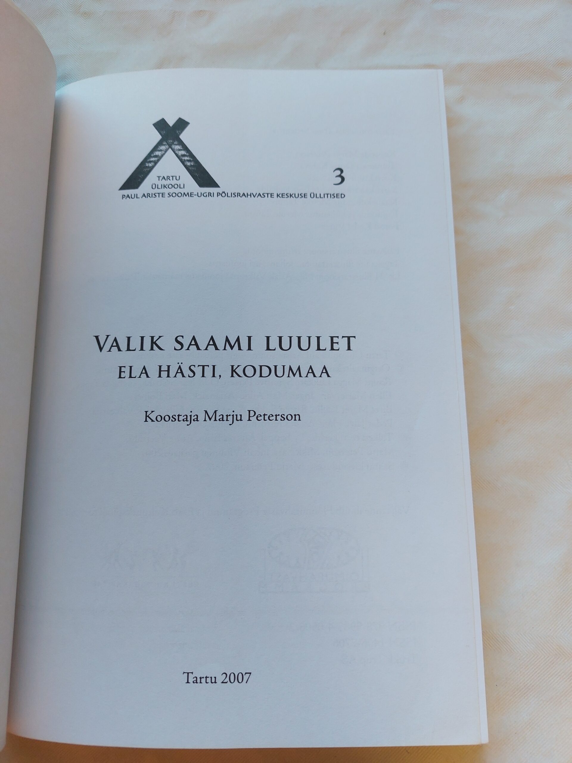 Valik saami luulet. Ela hästi, kodumaa. Marju Peterson. 2007 - Pilt 2