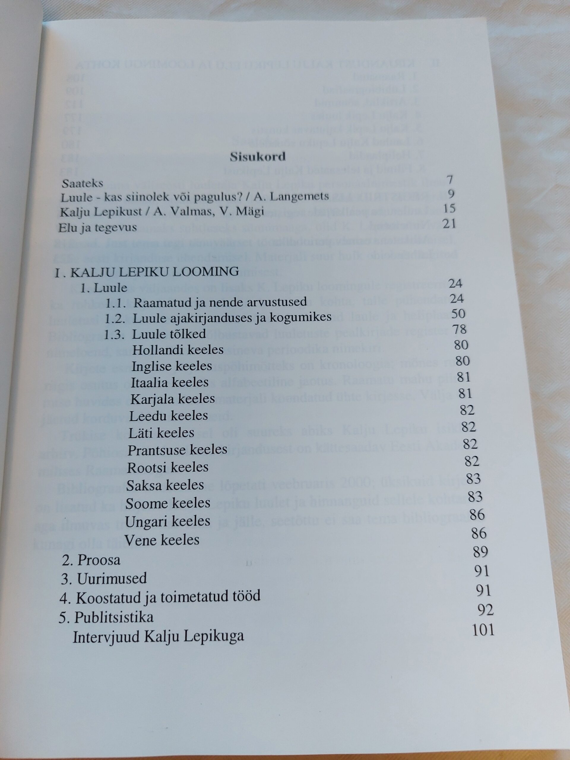 Kalju Lepik. Bibliograafia. 2000 - Pilt 3