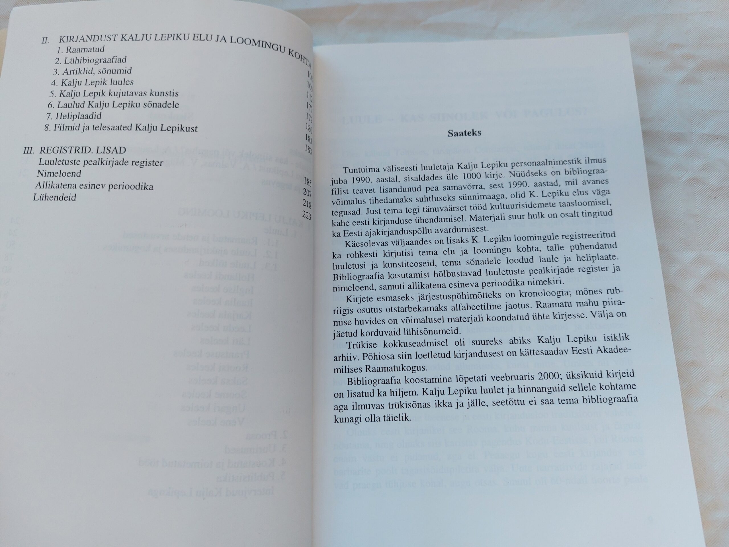 Kalju Lepik. Bibliograafia. 2000 - Pilt 4